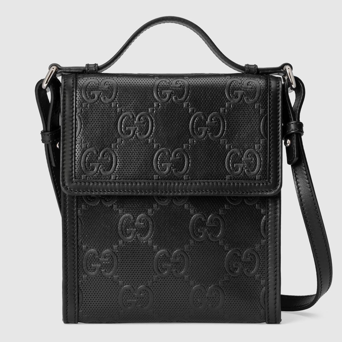 GG embossed messenger bag - 1