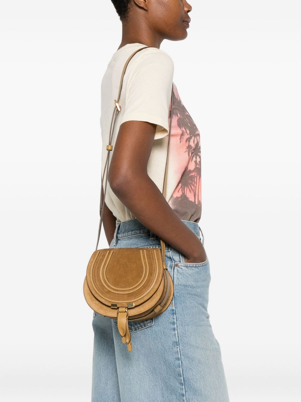 Marcie saddle suede crossbody bag - 2