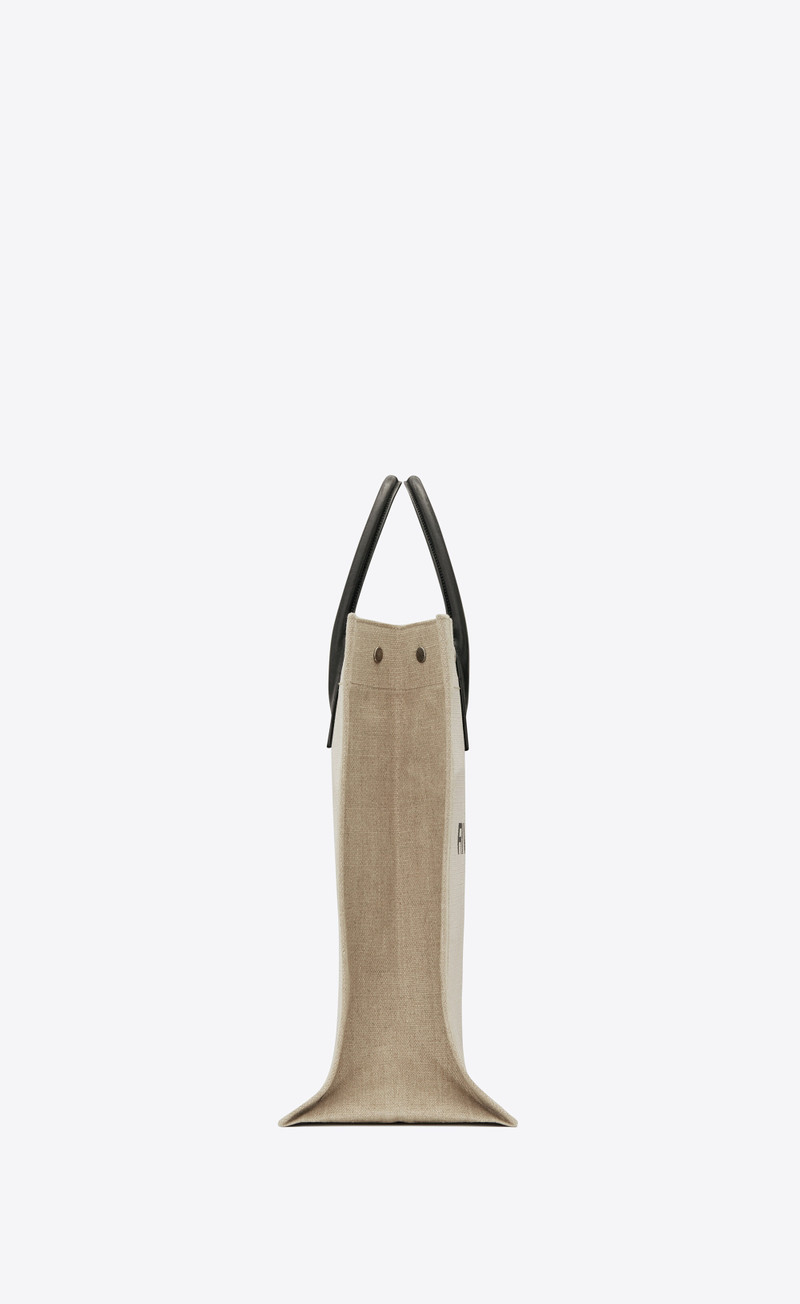 rive gauche n/s shopping bag in linen and cotton 4