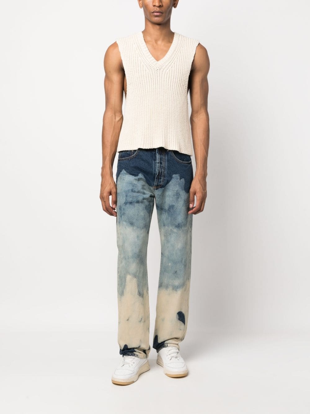 tie-dye straight jeans - 2