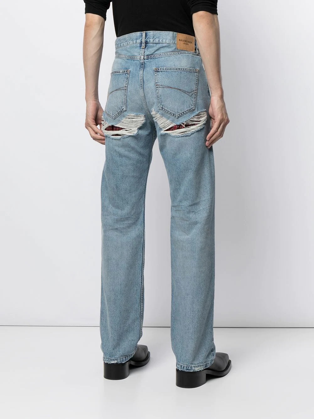 Destroyed Normal straight-leg denim jeans - 4