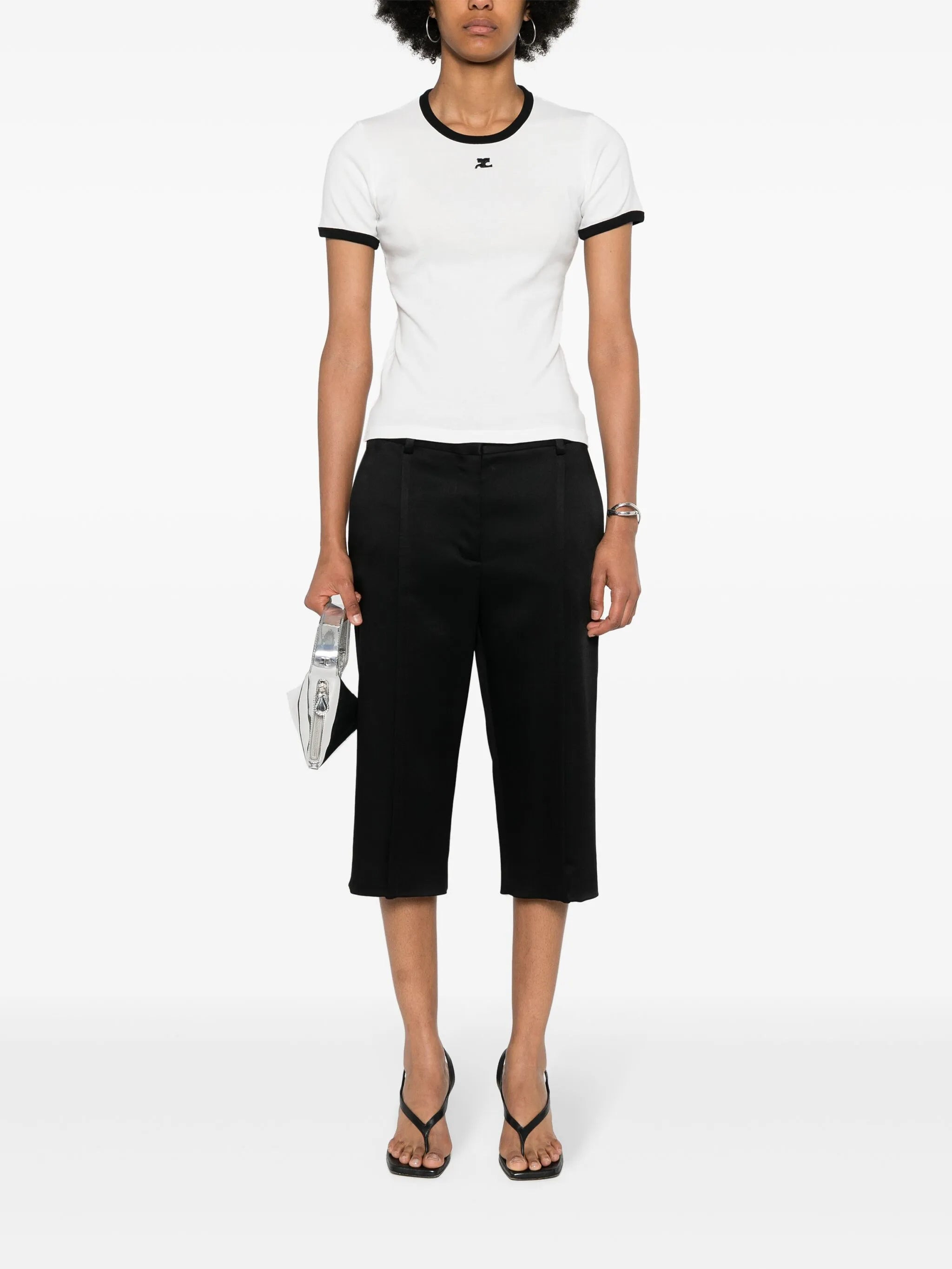 Courrèges Logo-patch Contrasting-trim T-shirt - 5