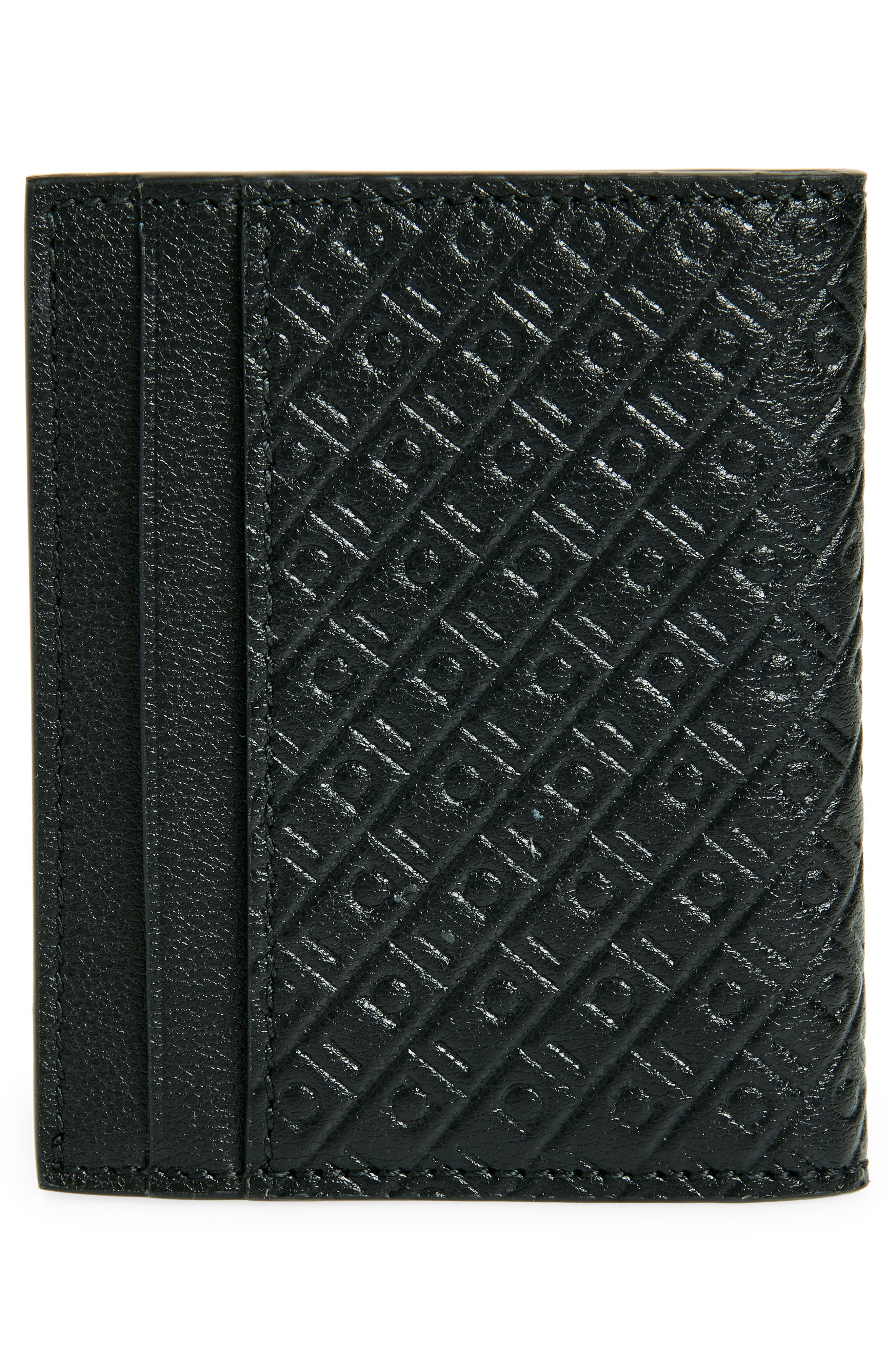FERRAGAMO Mini Gancio Embossed Leather Bifold Wallet in Nero Nero X Mod at Nordstrom - 3