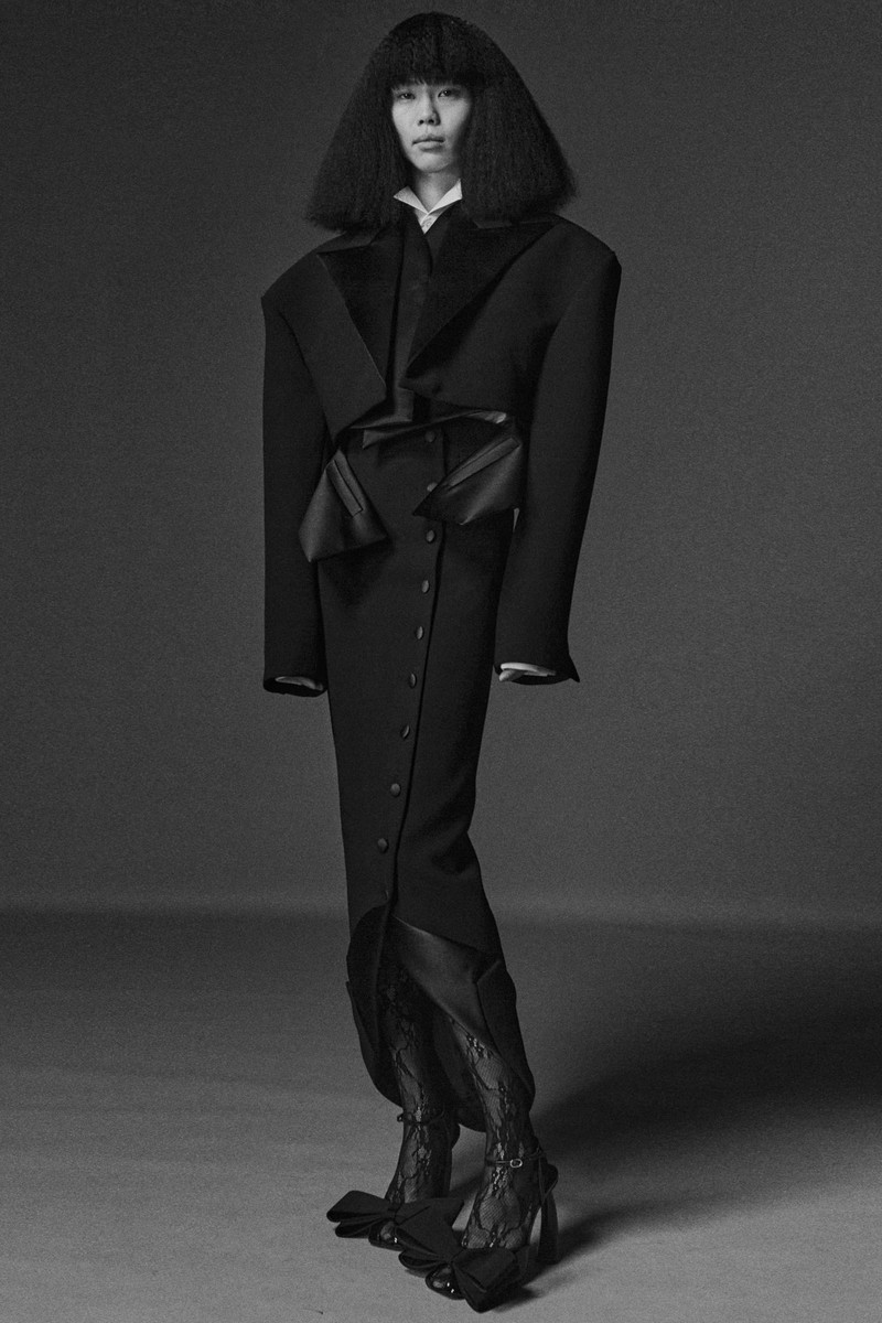 OVERSIZED CROPPED TUXEDO JACKET WITH VEST INSERT BLACK 1