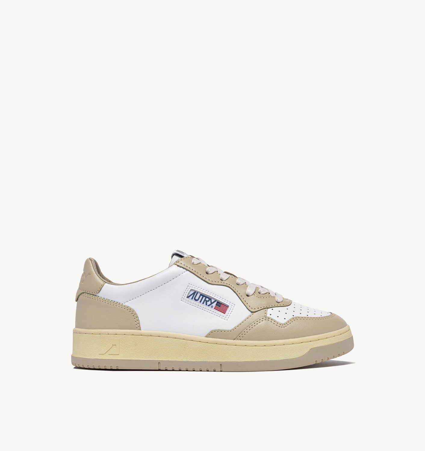 MEDALIST LOW SNEAKERS BICOLOR IN WHITE AND TIDAL FOAM LEATHER - 1