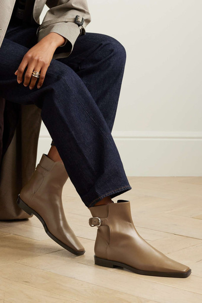 Totême + NET SUSTAIN The Belted leather ankle boots outlook