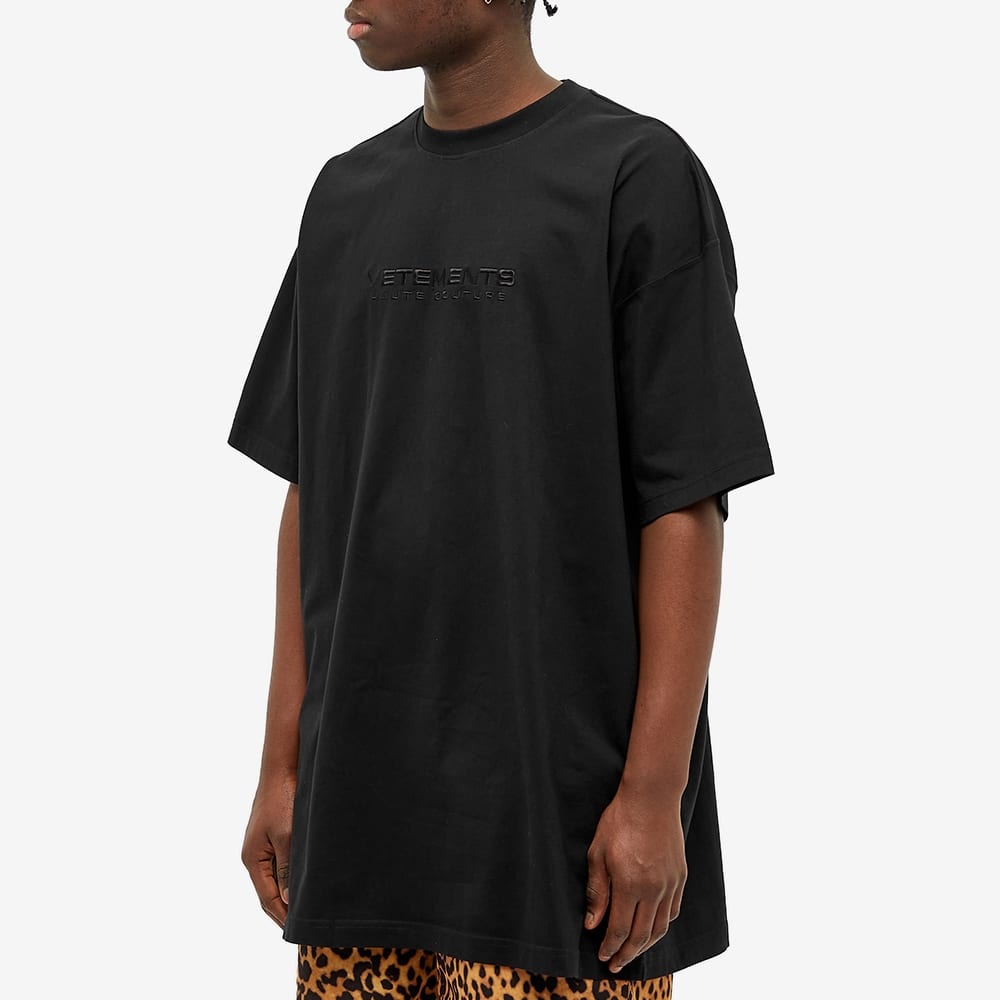 VETEMENTS All Black Logo Haute Couture Tee - 4