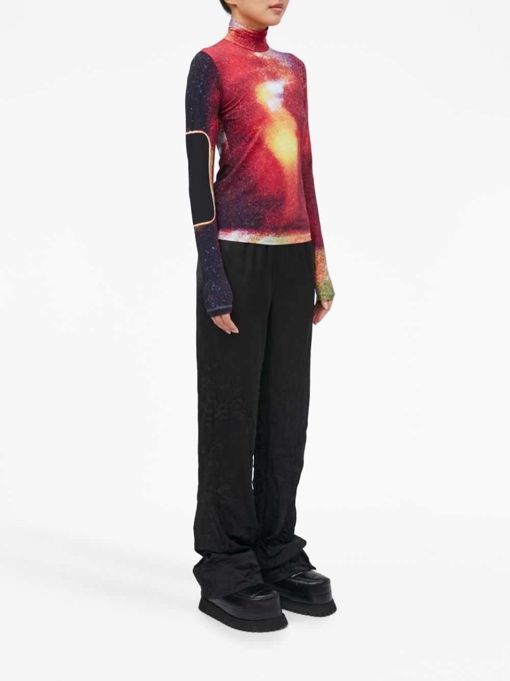 space-print high-neck top - 3