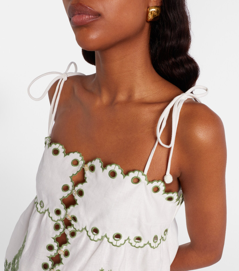 Broderie anglaise cutout linen top 3