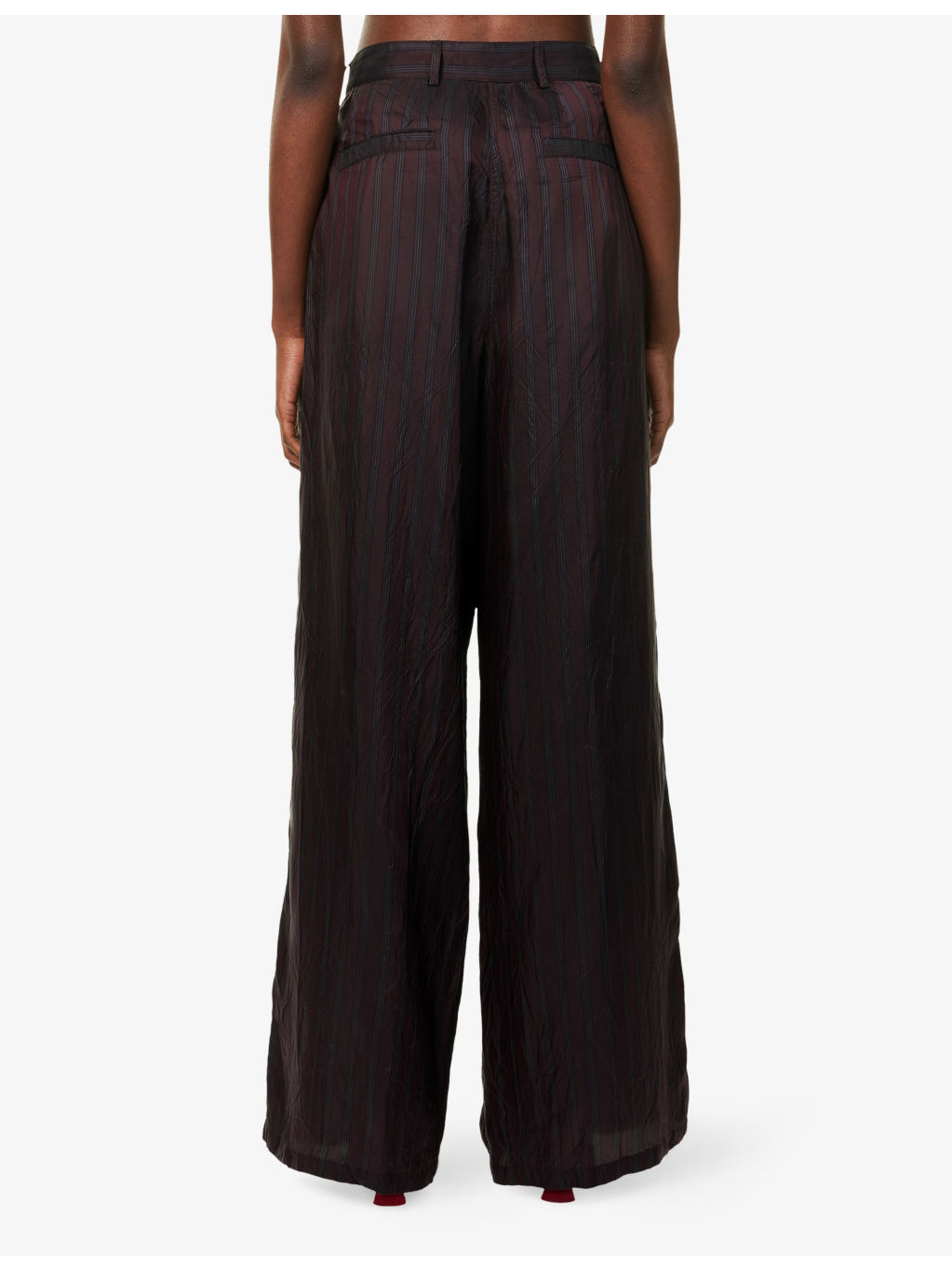 Stripe-Print Wide-Leg Woven Trousers - 4