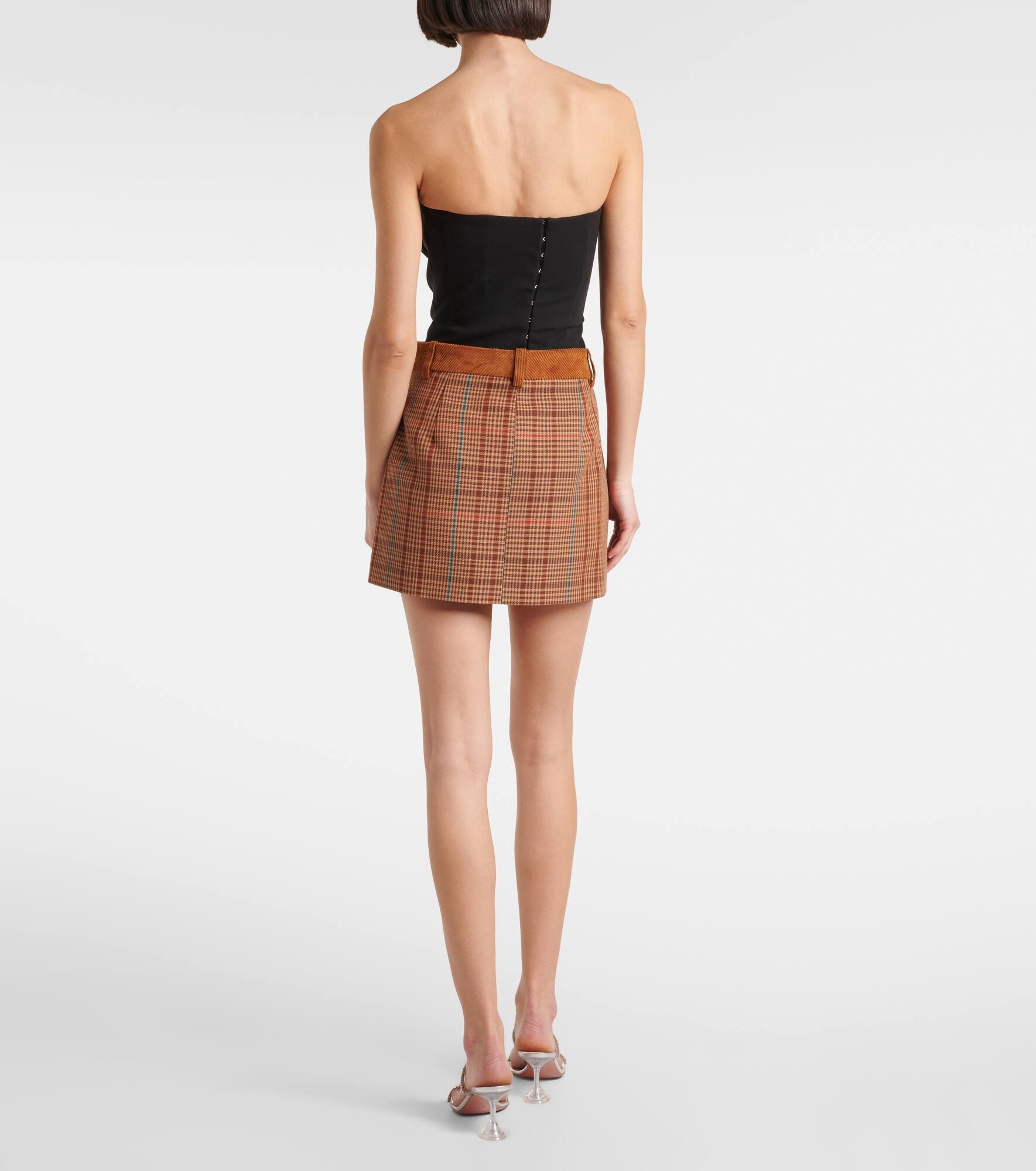 Checked wool-blend miniskirt - 3