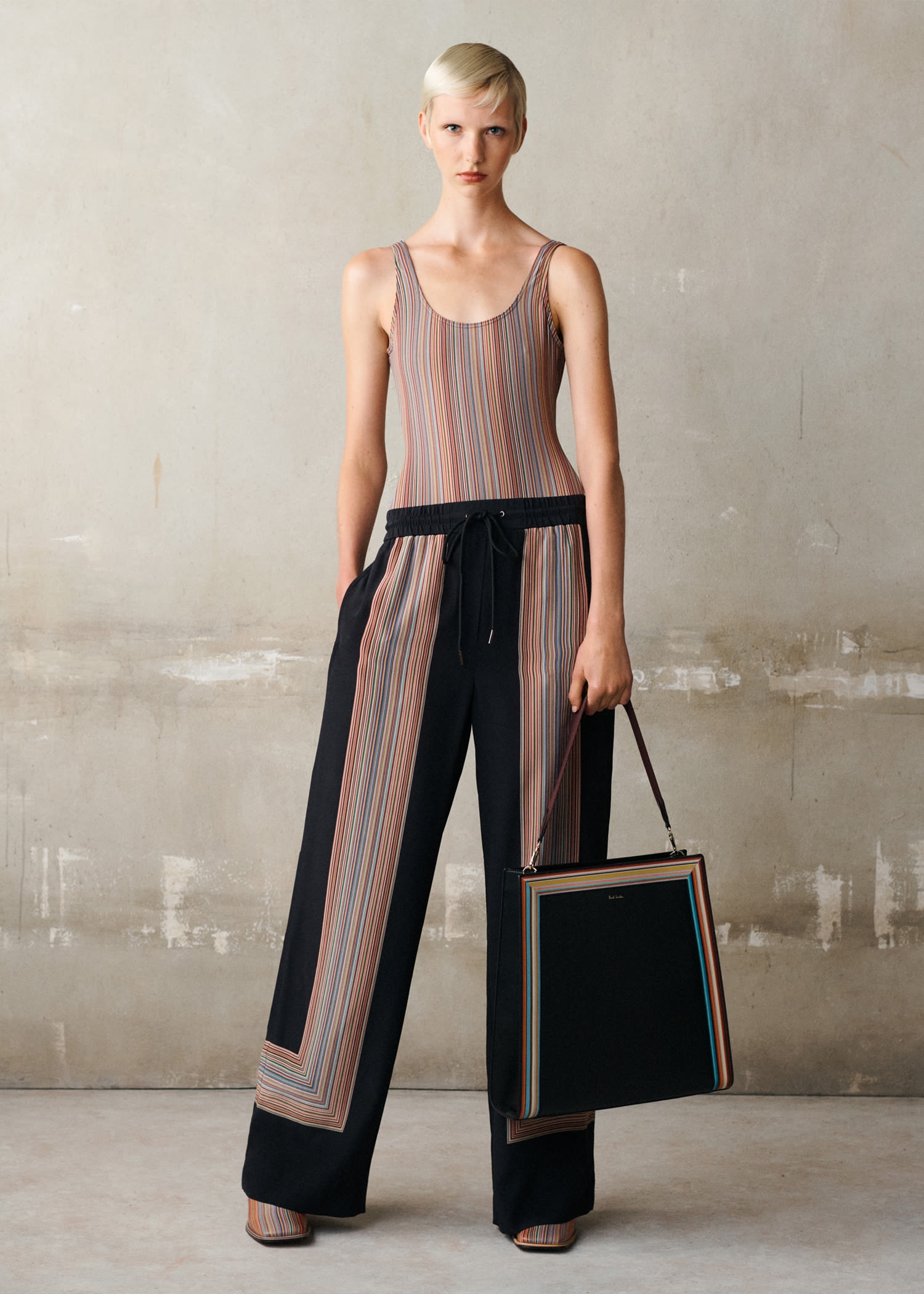 'Signature Stripe' Wide Leg Pants - 4