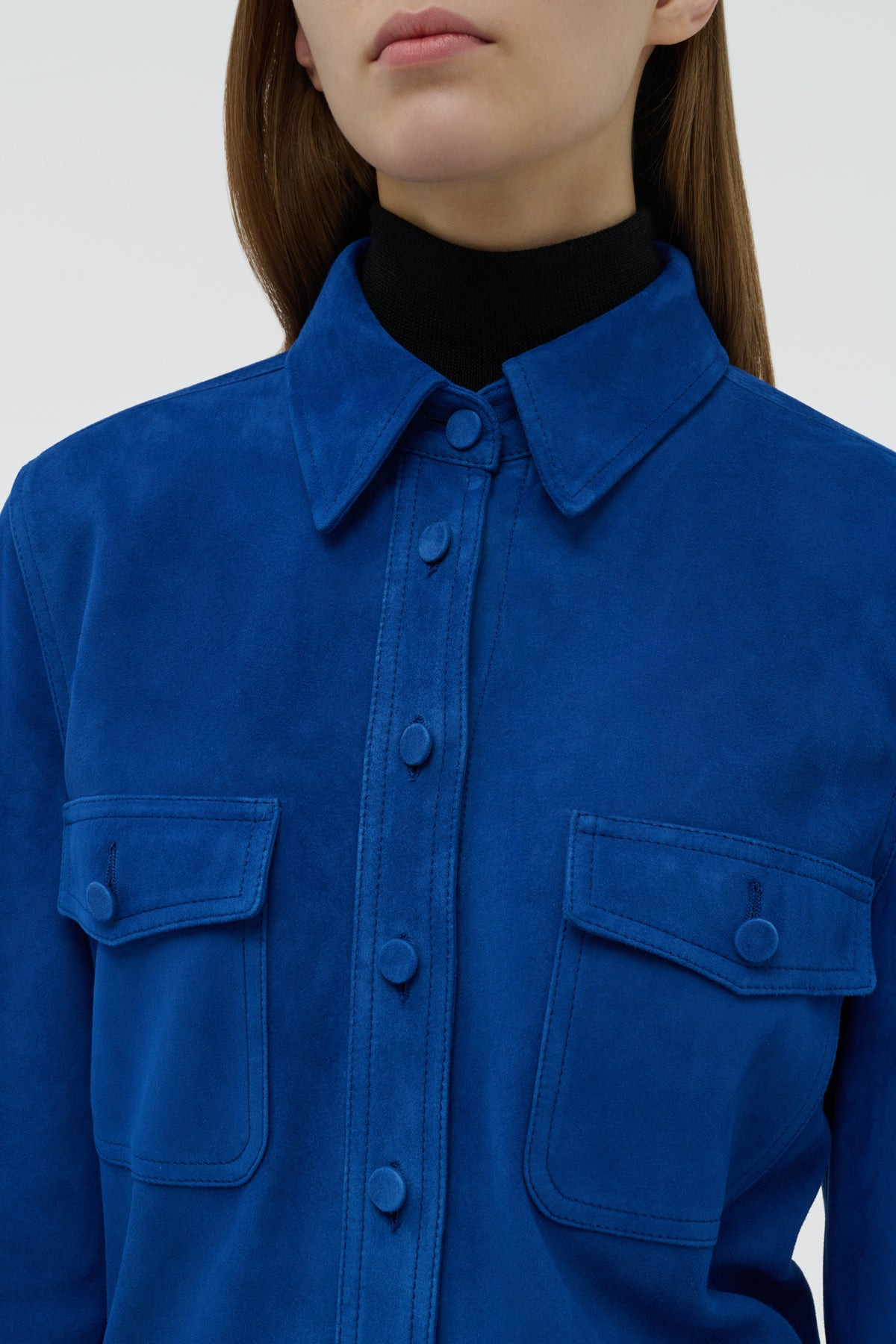 John Austin Shirt in Cobalt Suede - 6