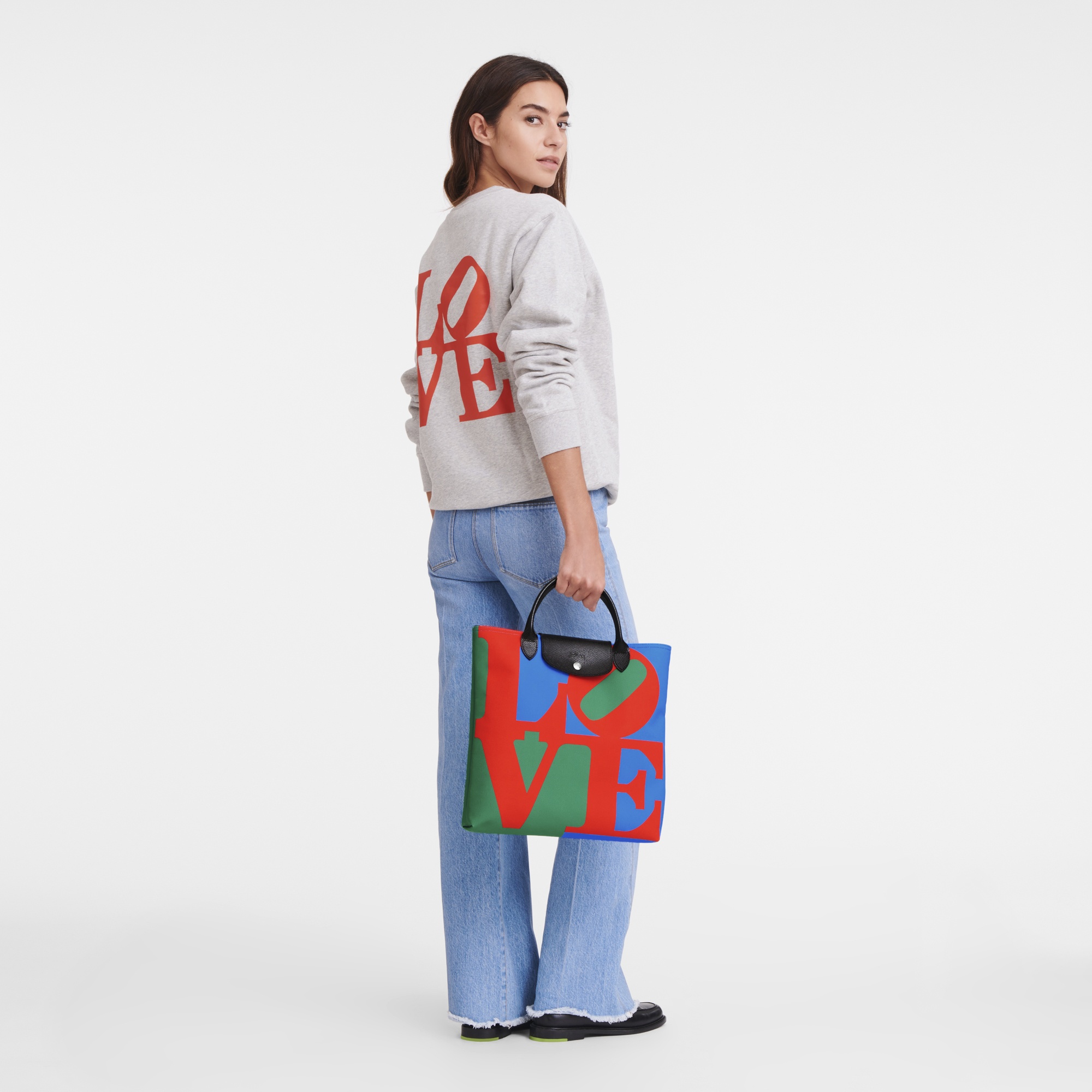 Longchamp x Robert Indiana L Handbag Red - Canvas - 2