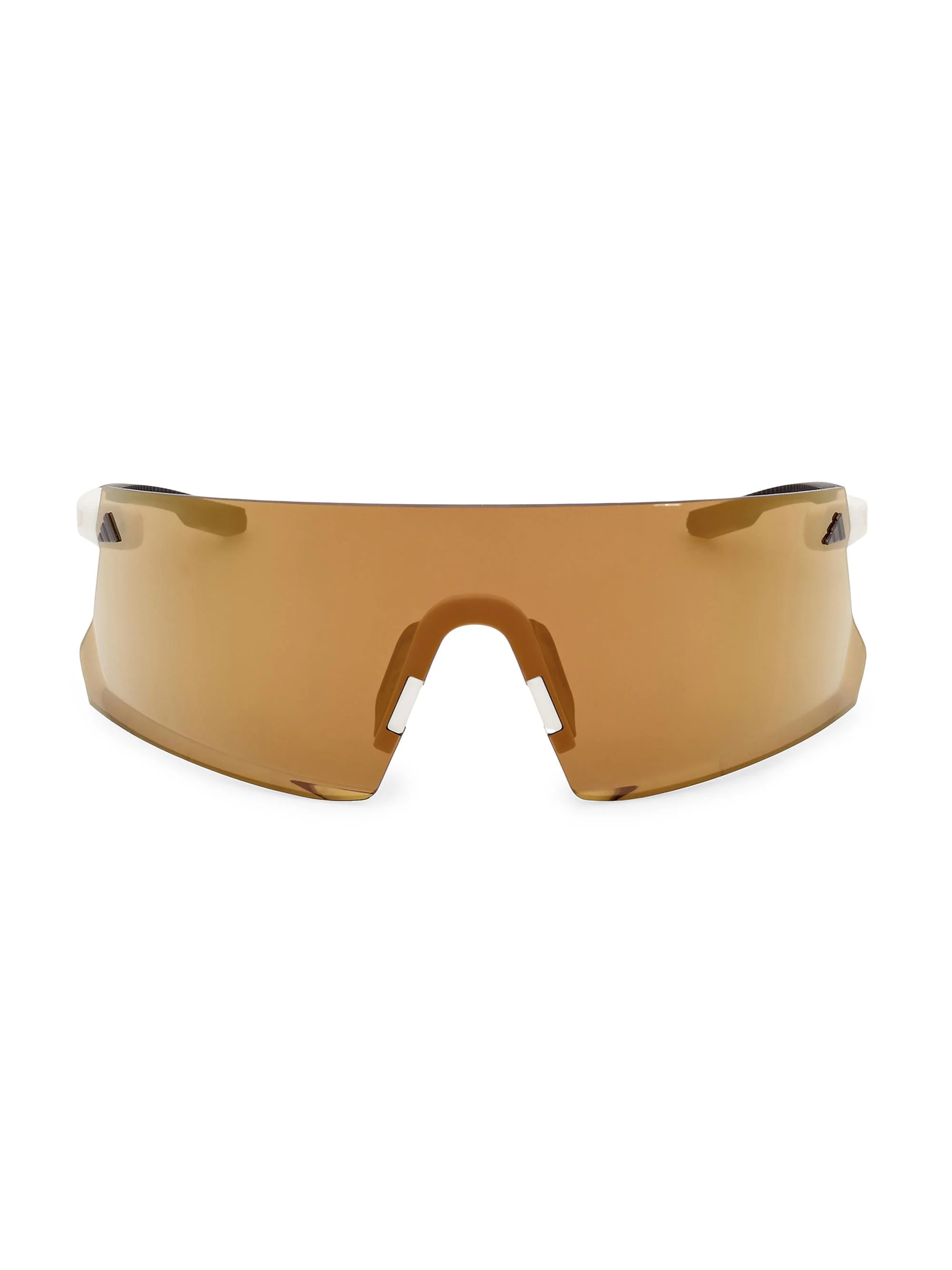 Men's Shield Sunglasses - White Brown Mirror - 1