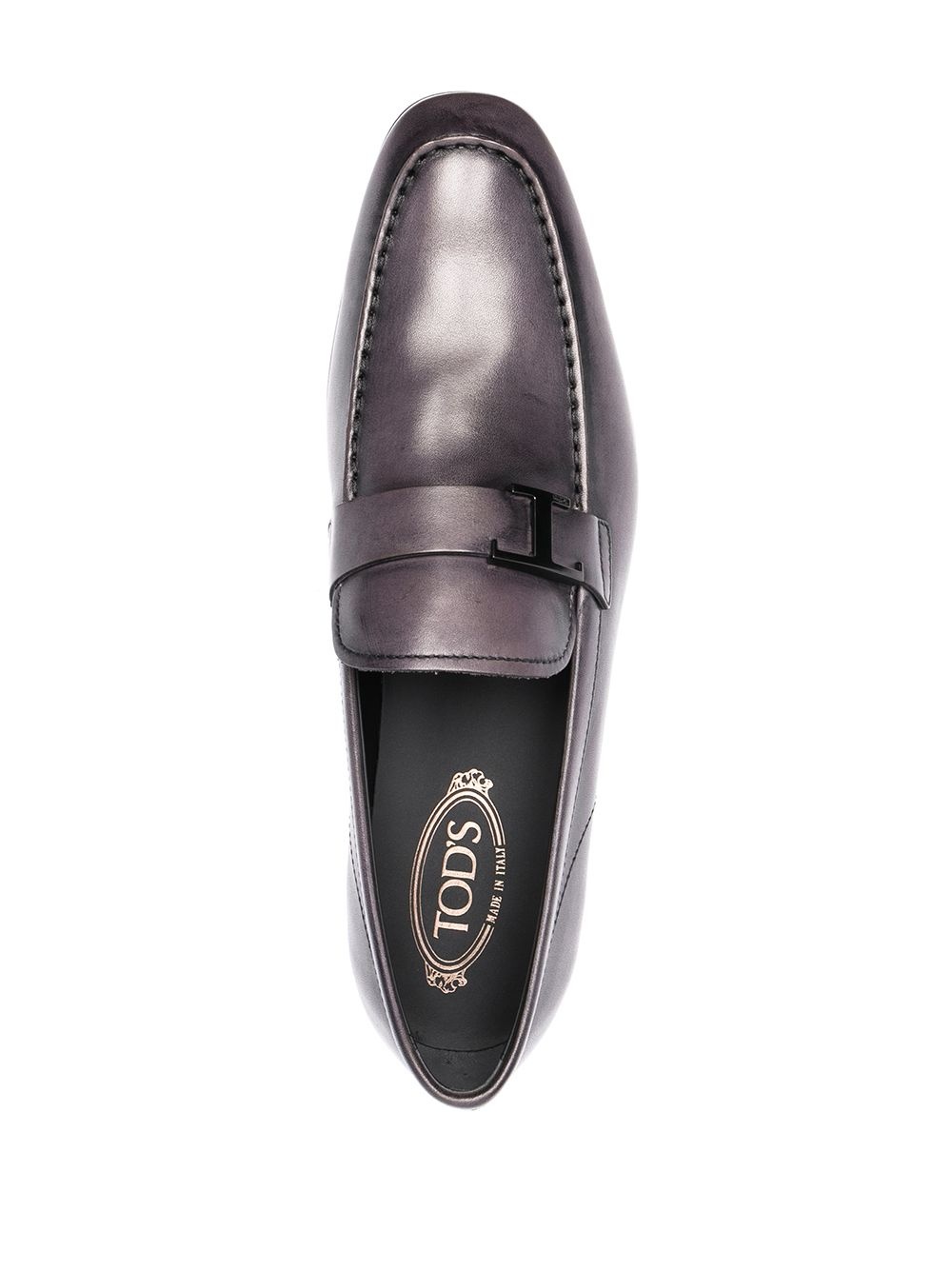 T-logo plaque loafers - 4