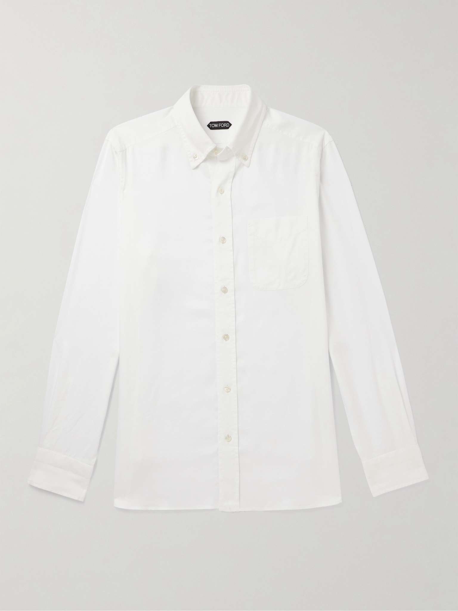 Button-Down Collar Lyocell-Poplin Shirt - 1