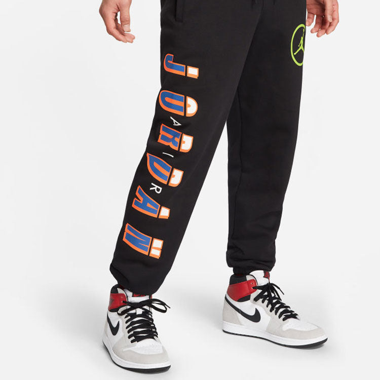 Air Jordan MENS Logo Print Casual Fleeced Sports Pants Black CV2980-010 - 3