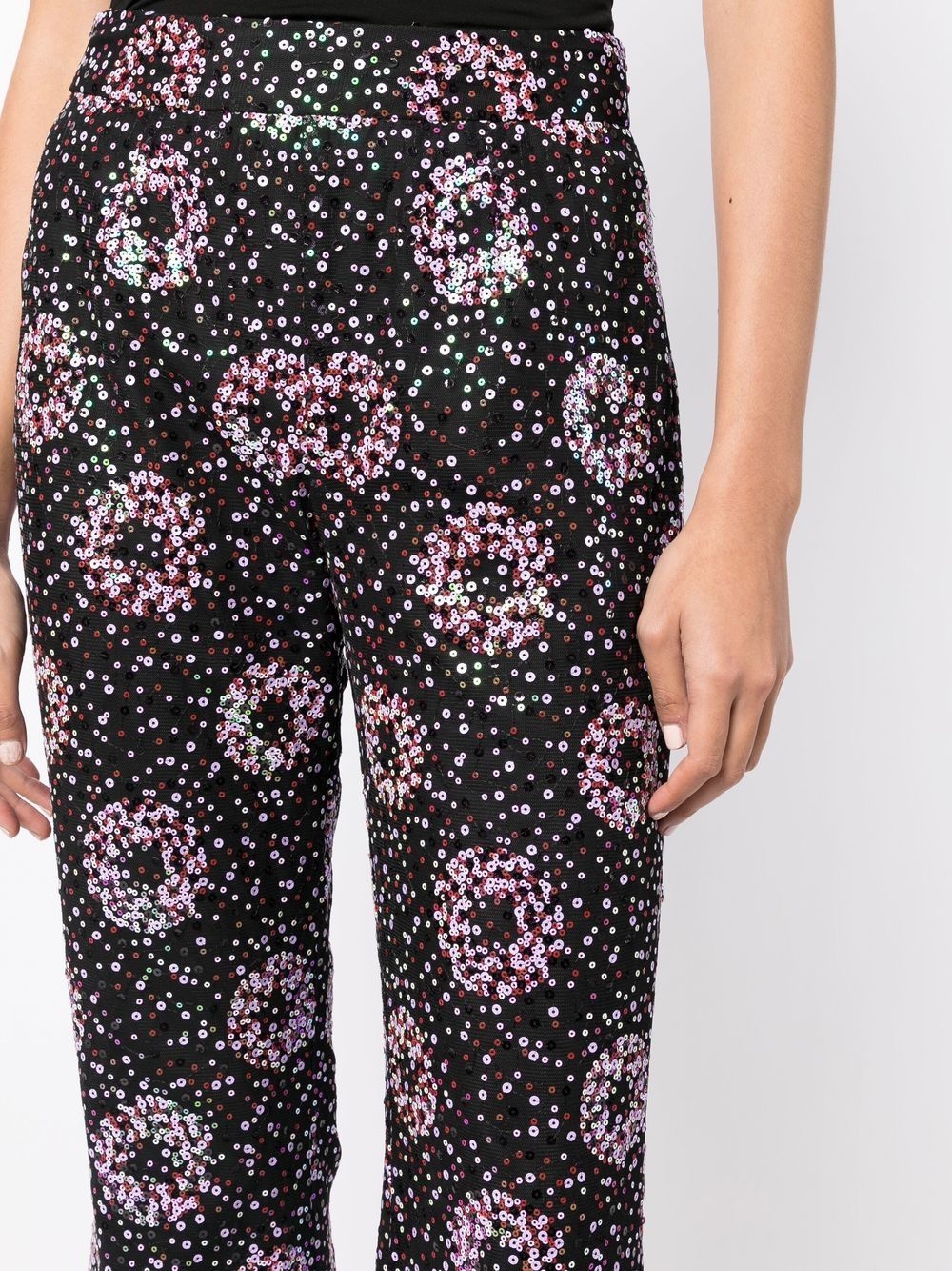 cropped sequin-embellished trousers - 5