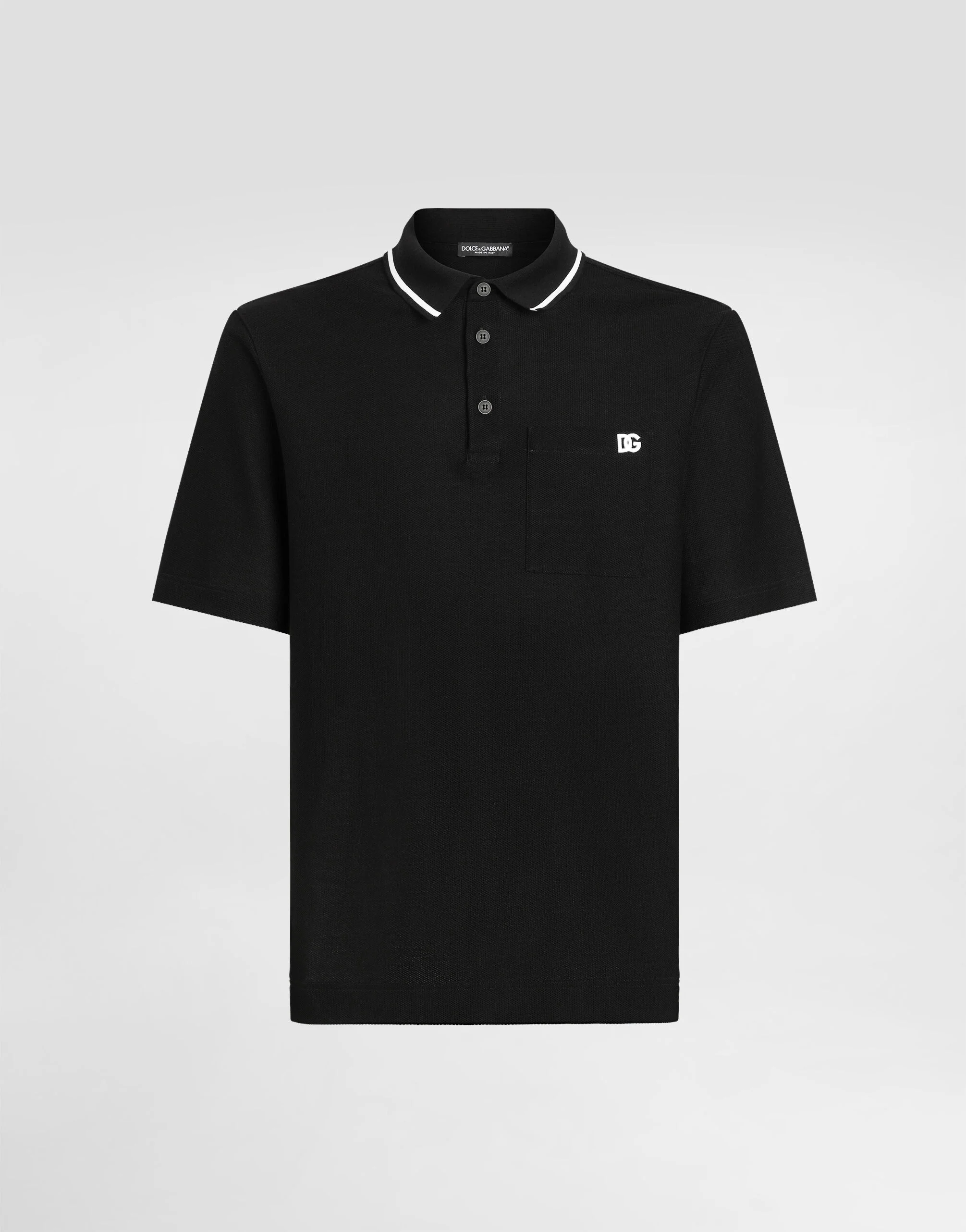 Cotton piqué polo shirt - 1