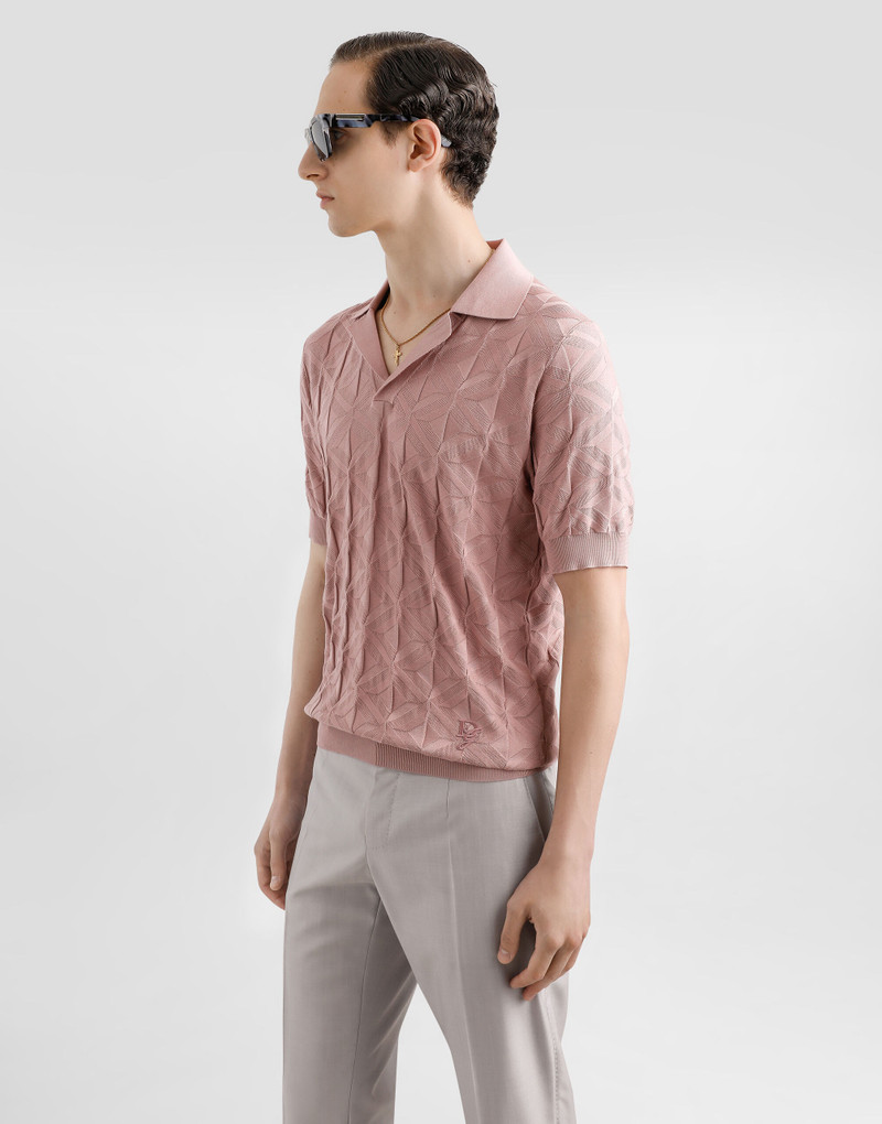 Silk polo-shirt with logo embroidery 4