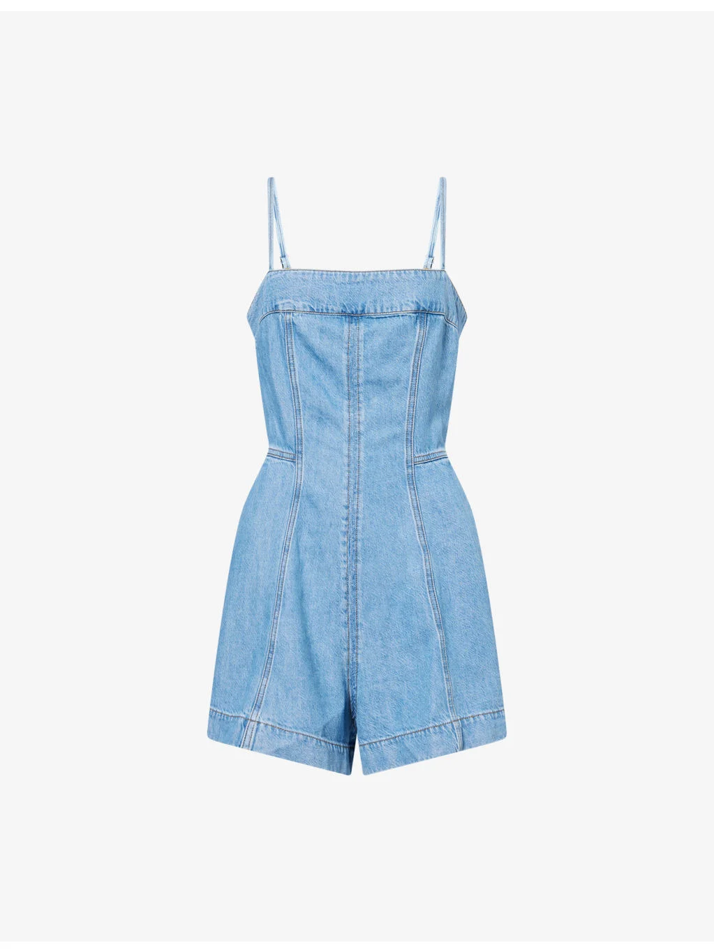 Pippa Cotton-Blend Denim Romper - 1