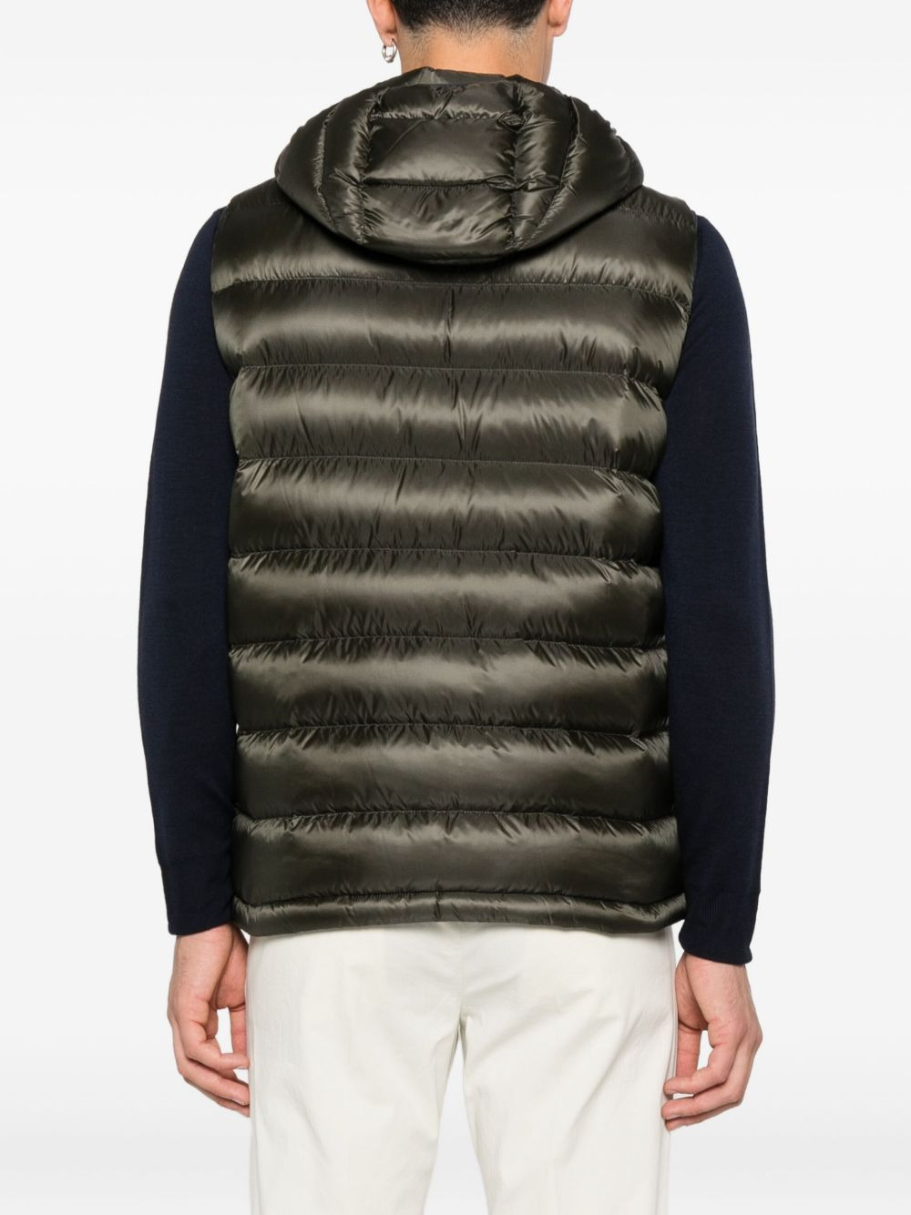 hooded quilted gilet - 4