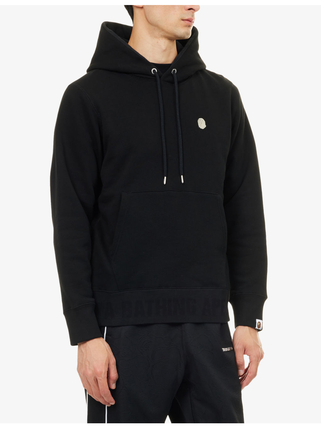 One Point Logo-Patch Cotton Hoody - 3