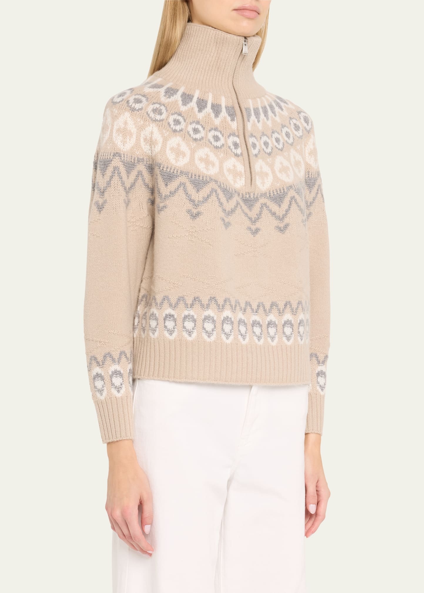 Eliah Half-Zip Wool-Cashmere Pullover - 4