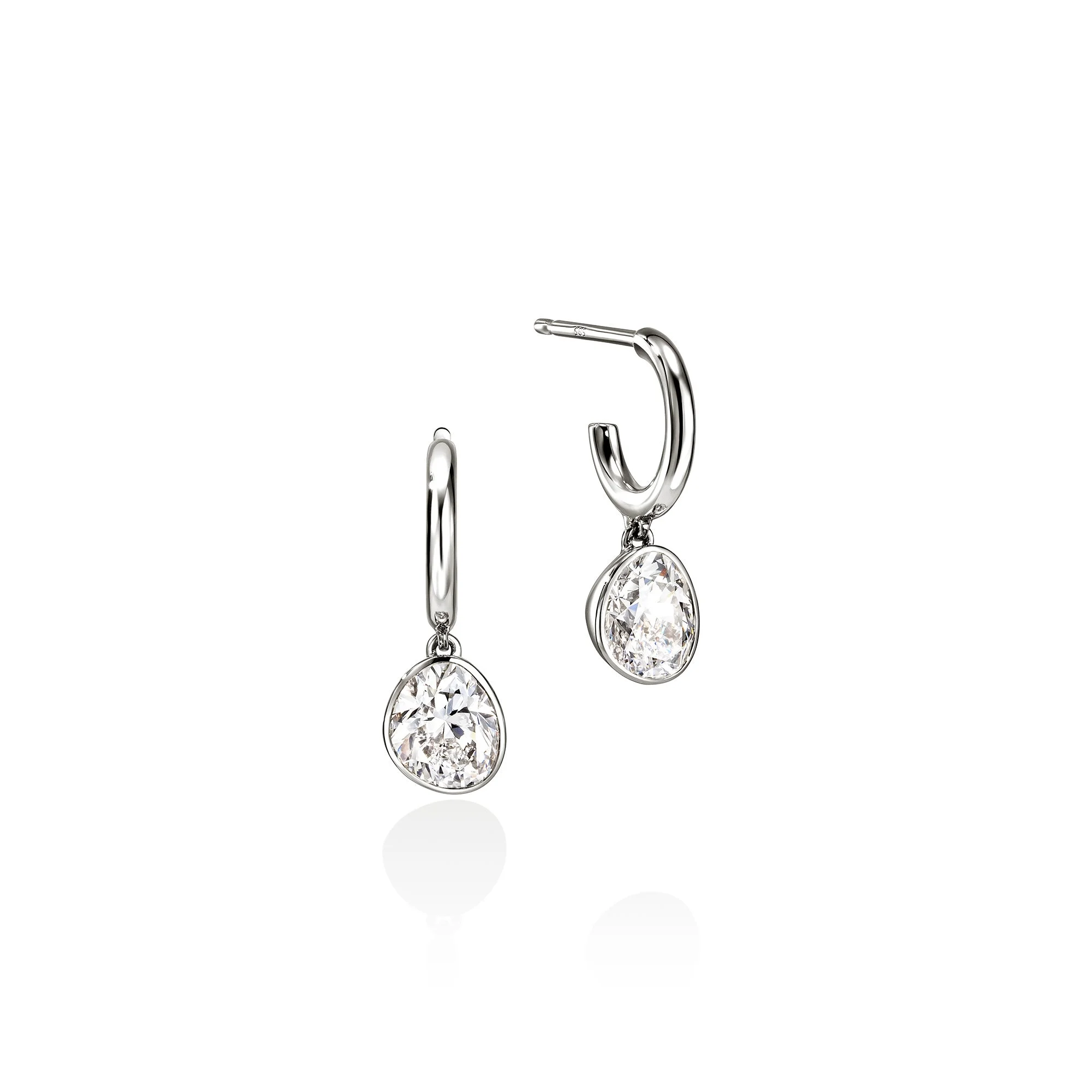 JH Lovestruck™ Hoop Earrings, Sterling Silver, Diamonds, 1.5TCW - 1