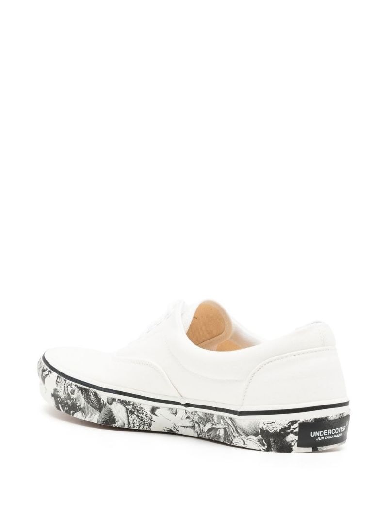 lace-up low-top sneakers - 3
