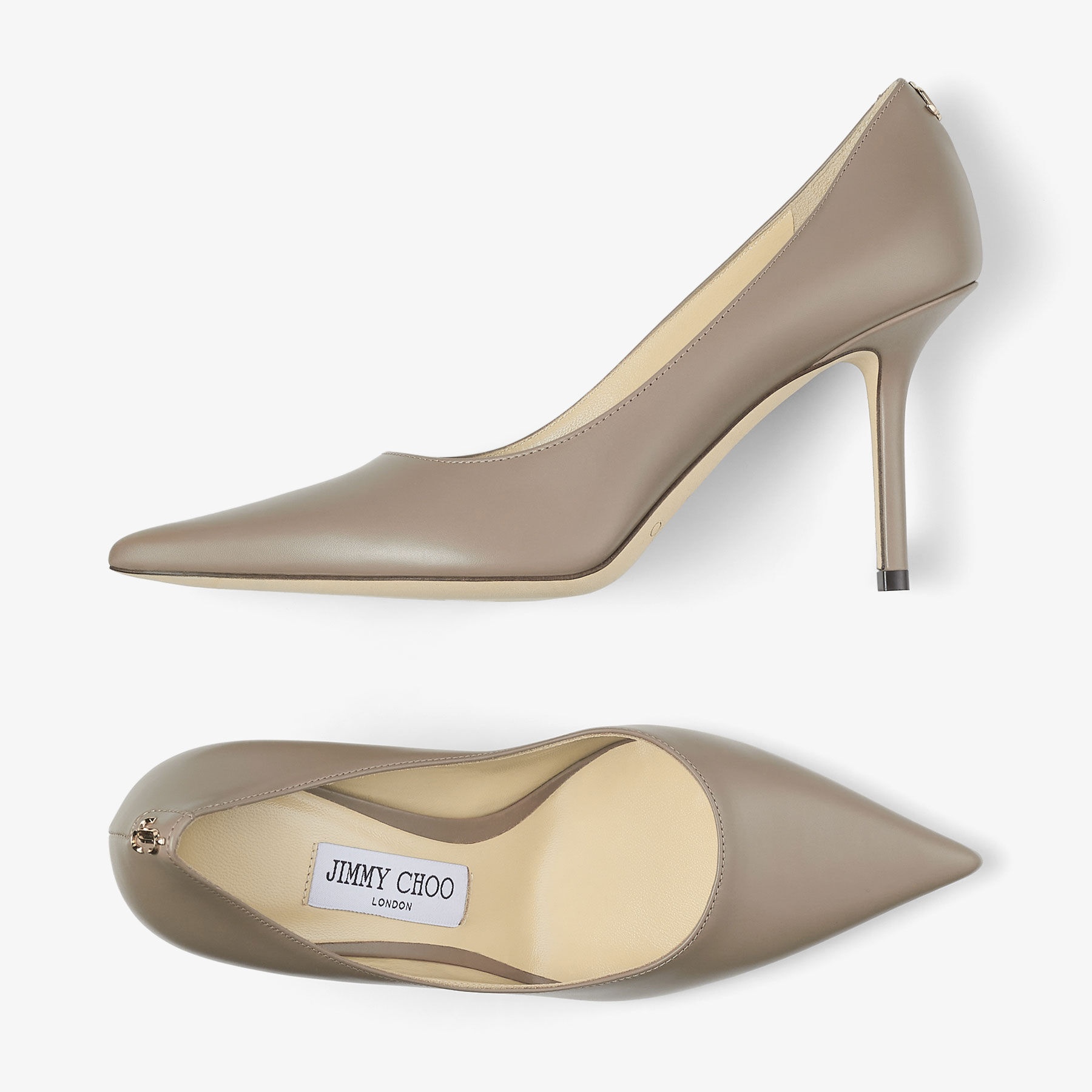 Love 85
Taupe Leather Pumps with JC Emblem - 5