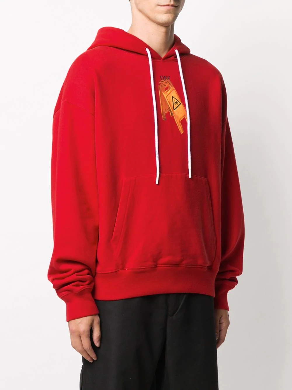 logo print drawstring hoodie - 3