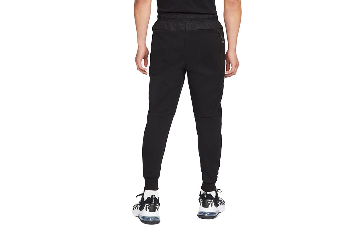 Nike Nsw Tech Fleece Running Training Splicing Bundle Feet Sports Pants Black CZ9902-010 - 2