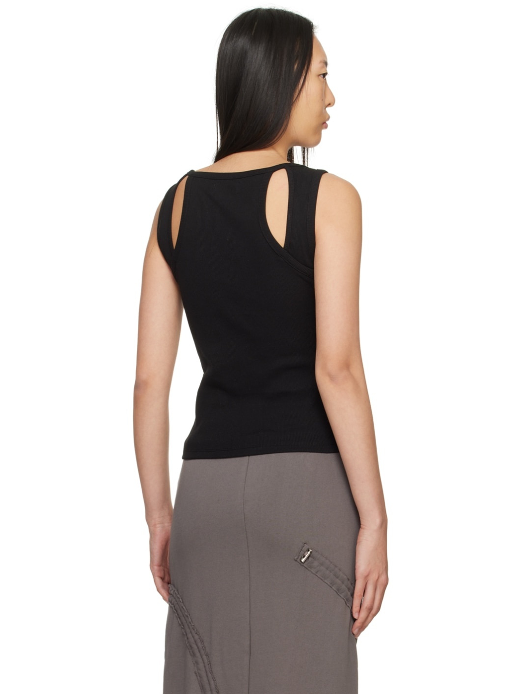 Black Cut Out Tank Top - 3