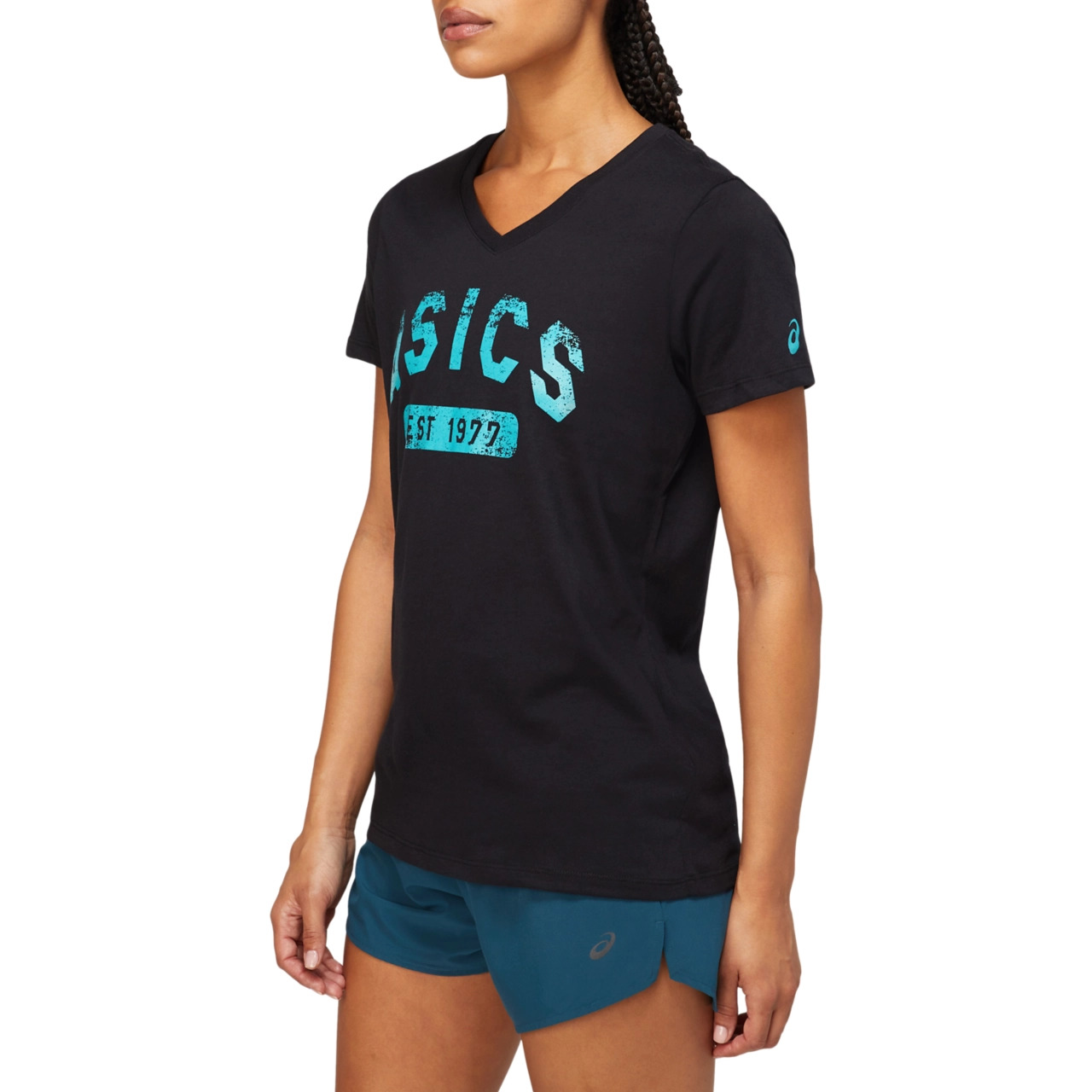 WOMEN'S SHORT SLEEVE EST 1977 V-NECK TEE - 3
