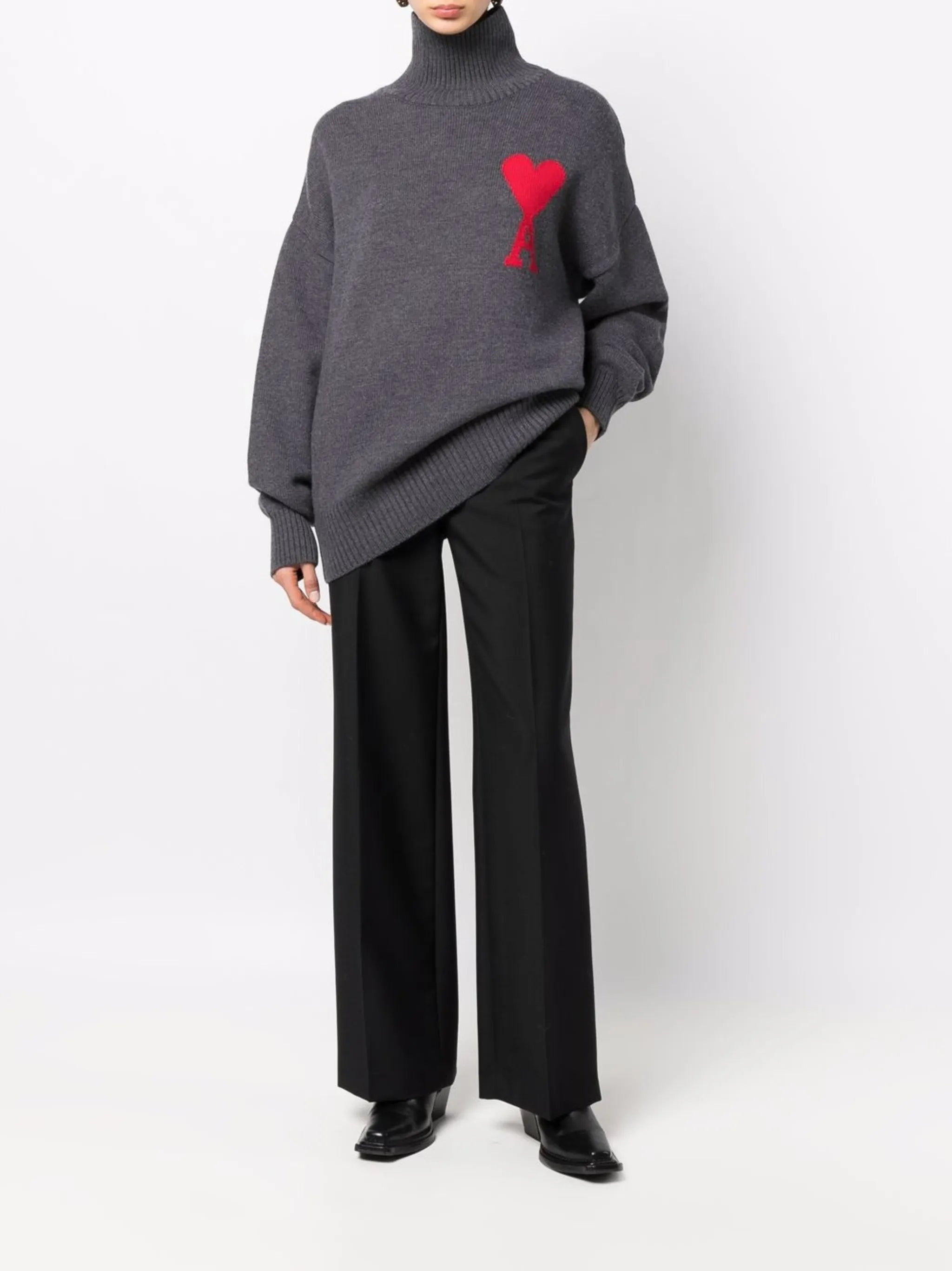 Ami Paris Ami De Coeur Roll-neck Jumper - 6