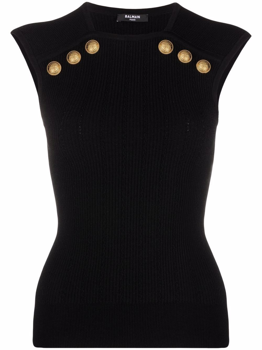button-embellished knitted top - 1