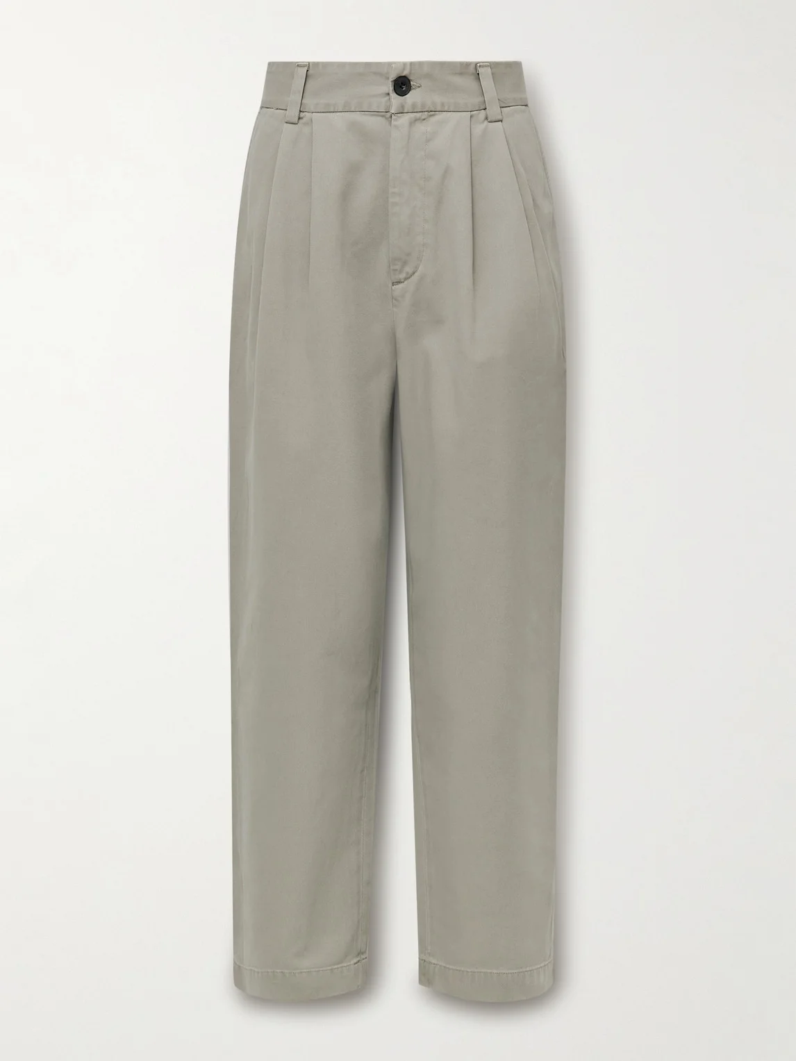 Slater Straight-Leg Pleated Cotton-Twill Trousers - 1
