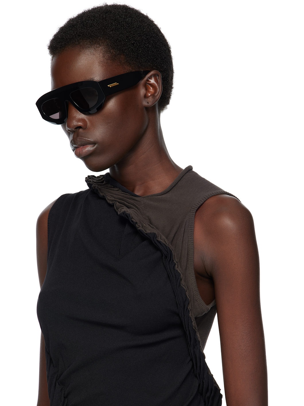 Black Ultrathin Shield Sunglasses - 4