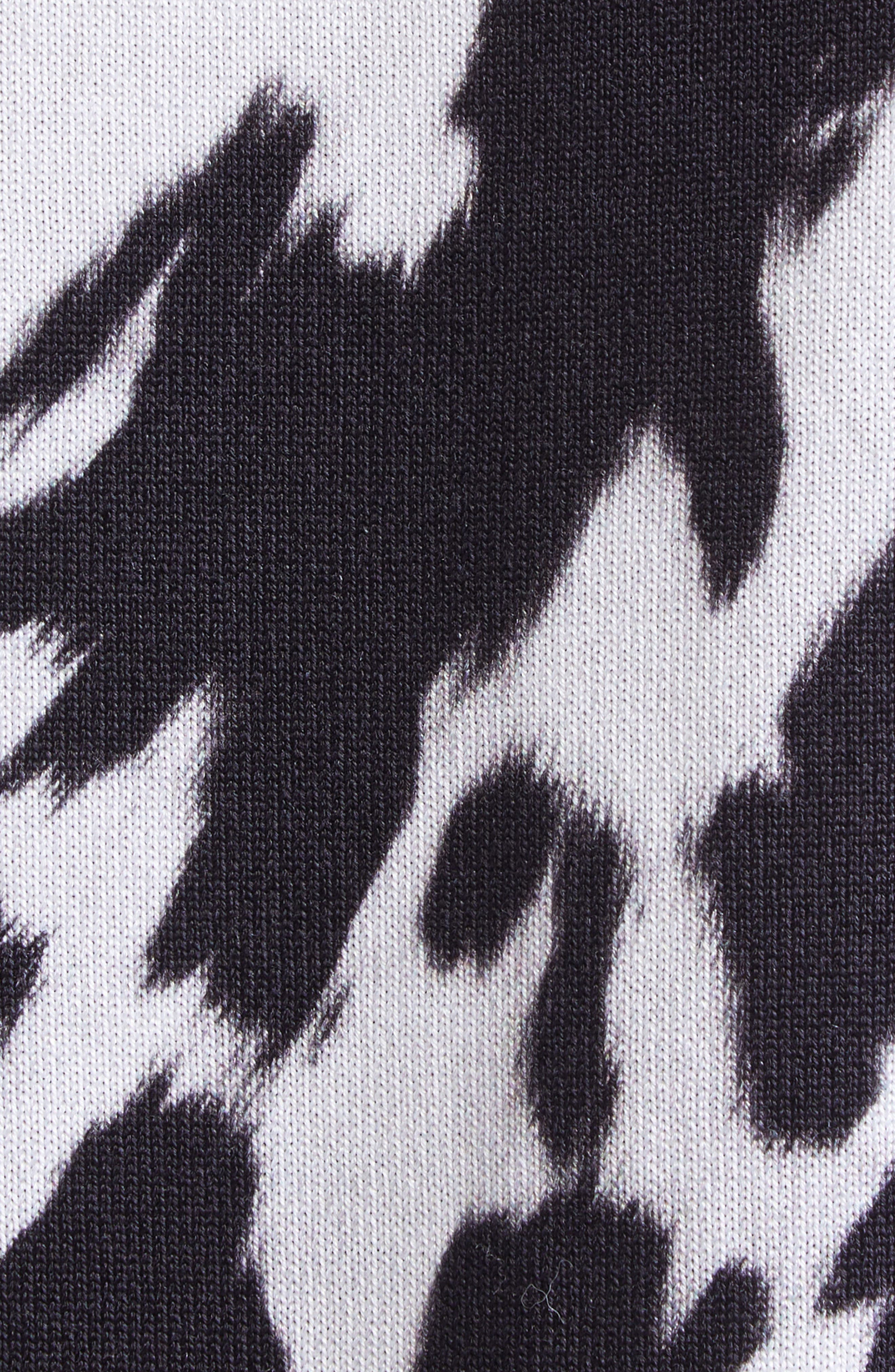 Oscar de la Renta Cow Print Cotton Blend Shell in Black/Ivory at Nordstrom - 6