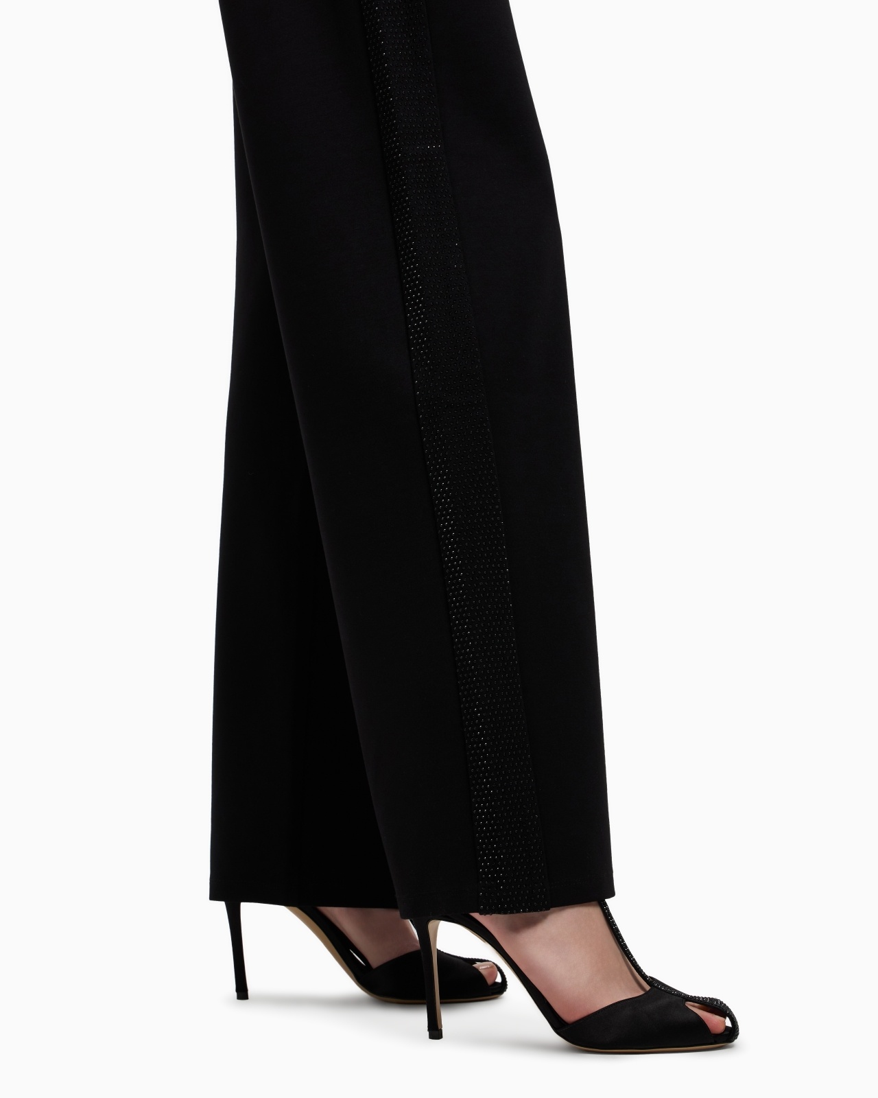 INTERLOCK JERSEY TROUSERS WITH BANDS AND MICRO STUDS - 5
