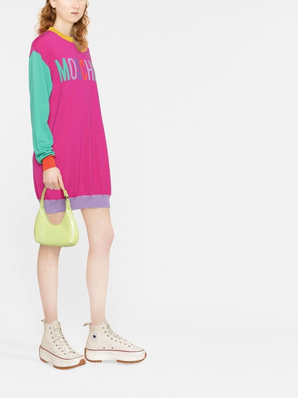 logo-intarsia jumper dress - 4