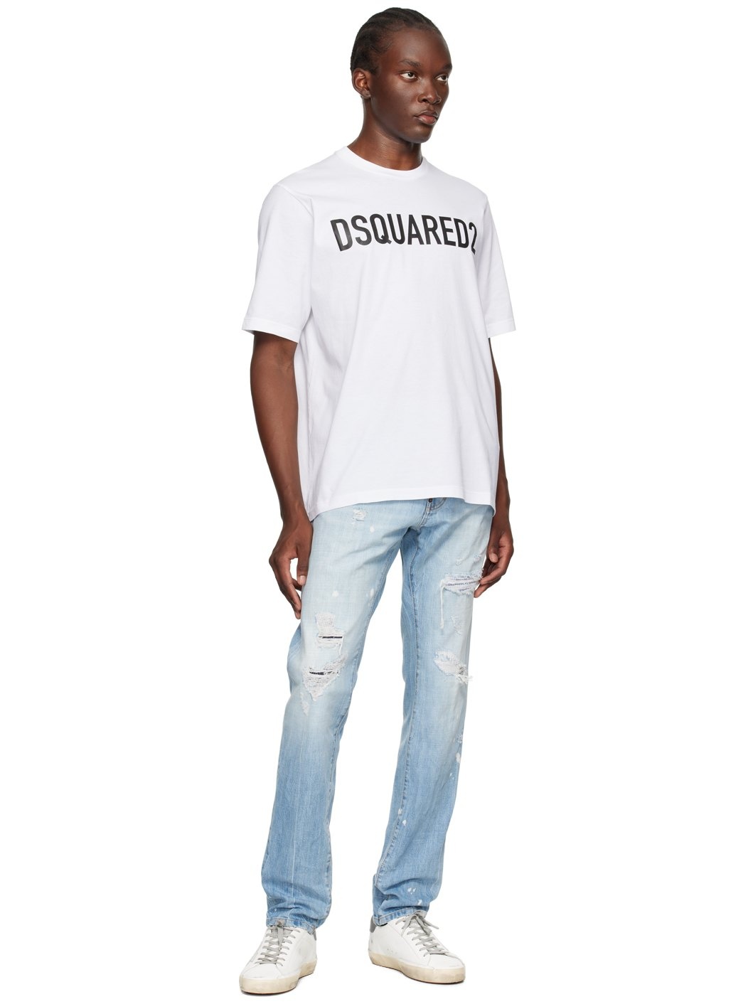 White Loose Fit T-Shirt - 4