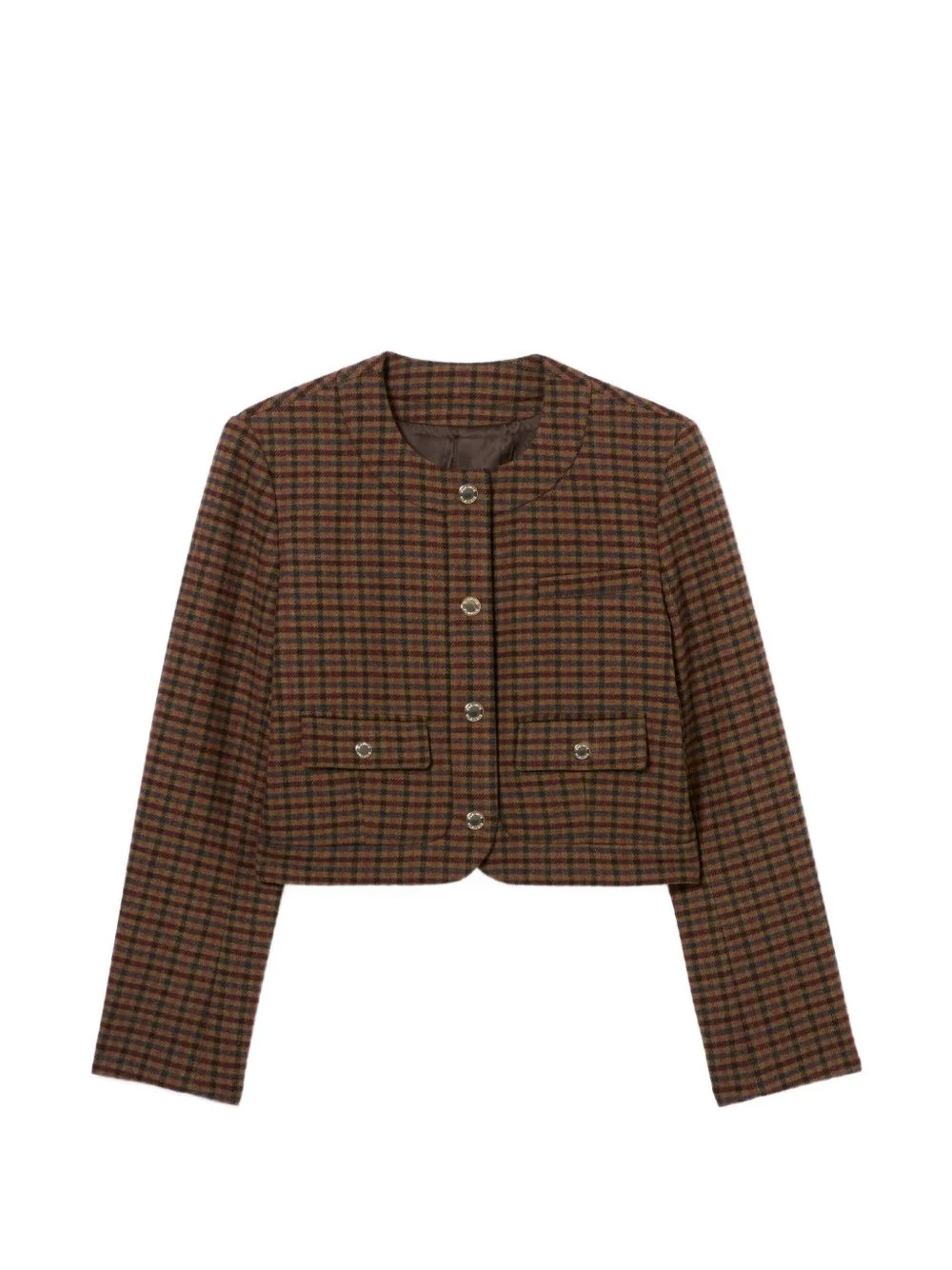 straight checked jacket - 1