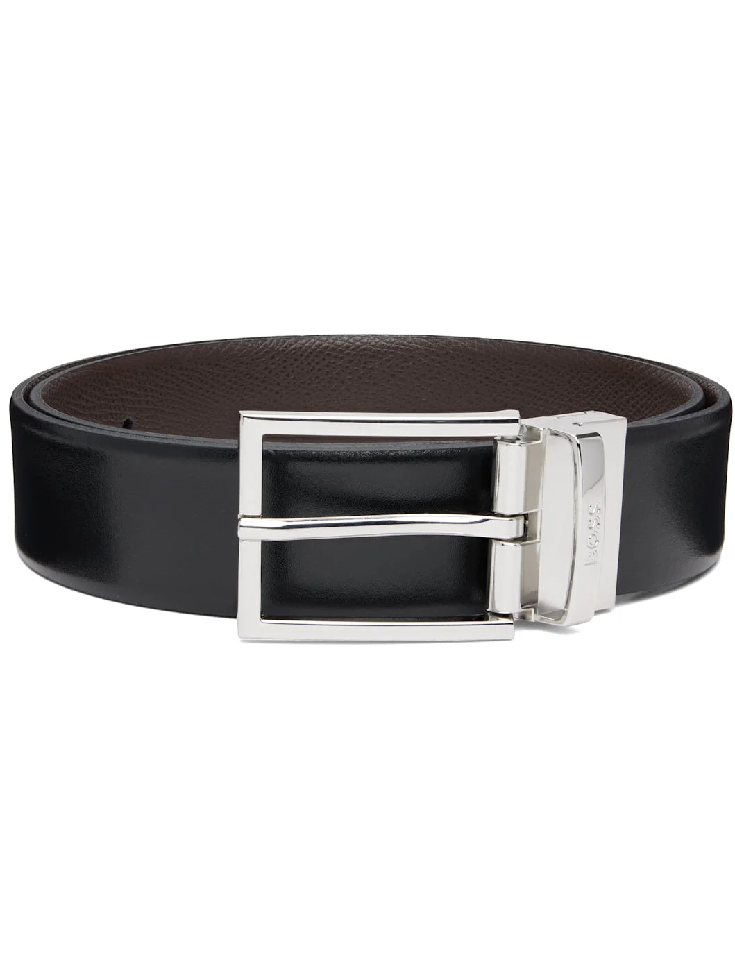 Black Leather Dress Belt - 1