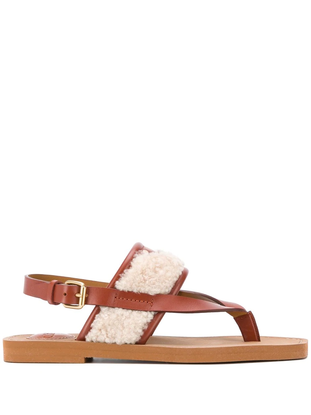 Woody flat faux-shearling sandals - 1