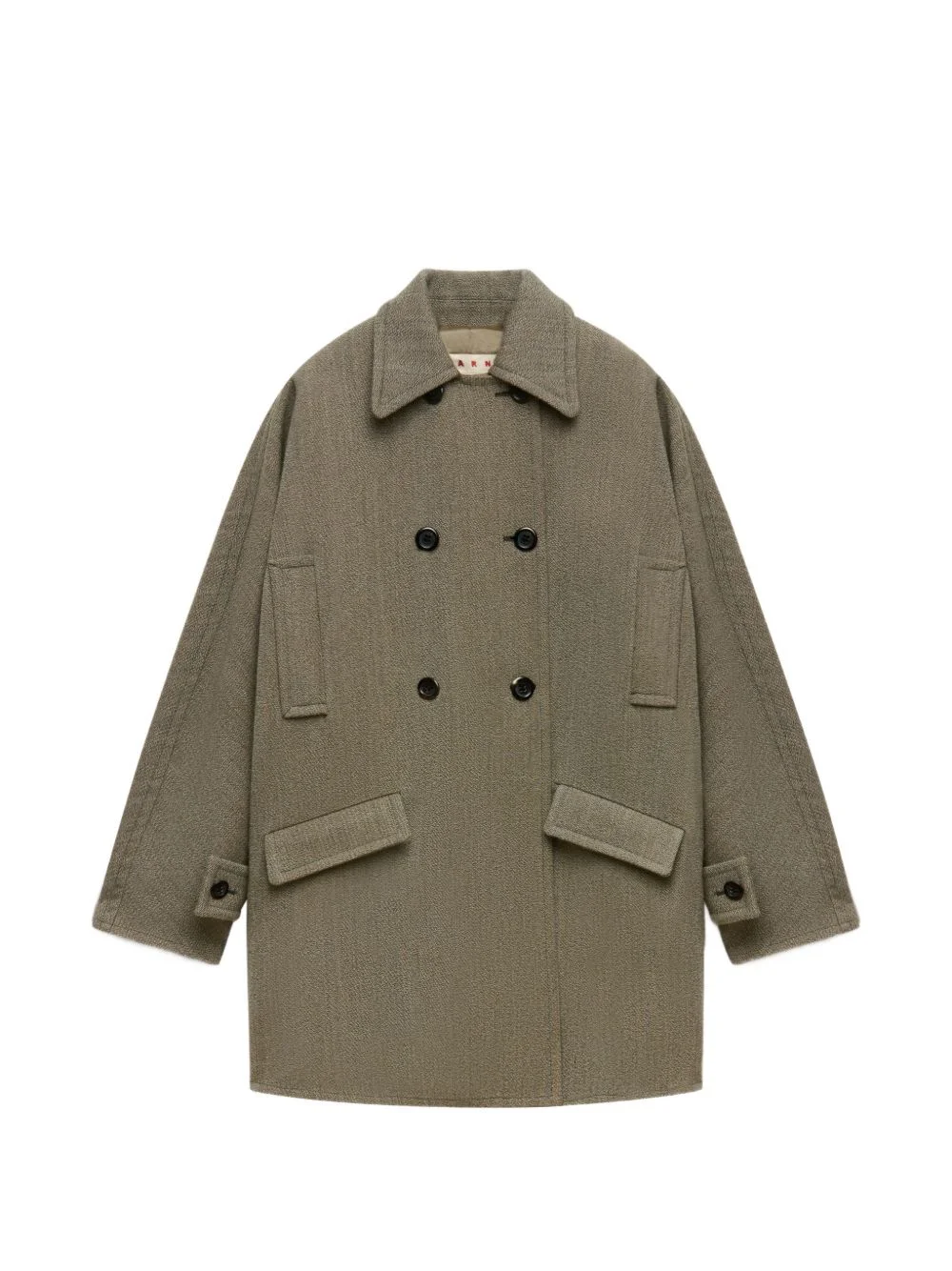 double-breasted tweed coat - 1