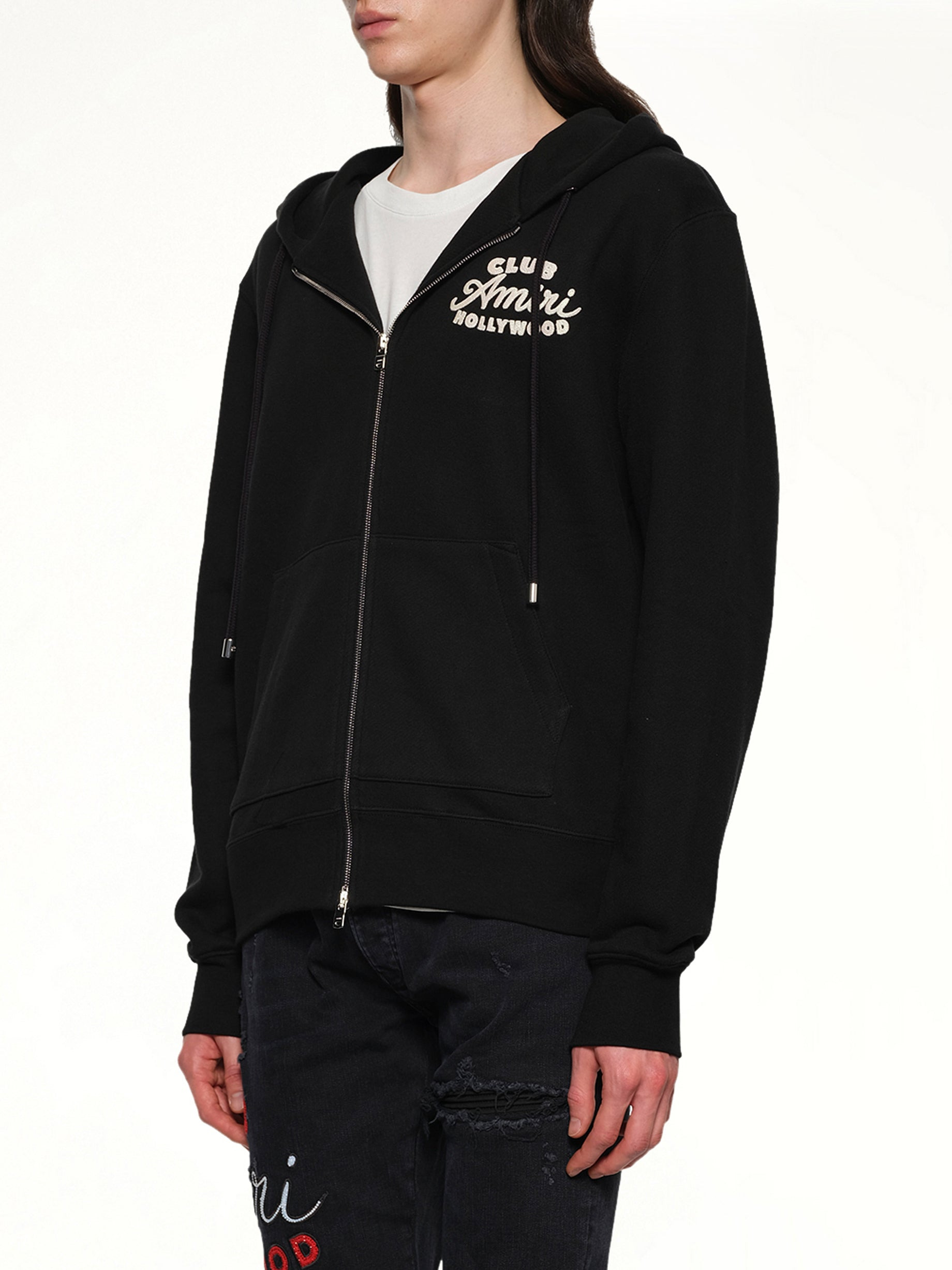 Club Amiri Zip Hoodie in Black - 3