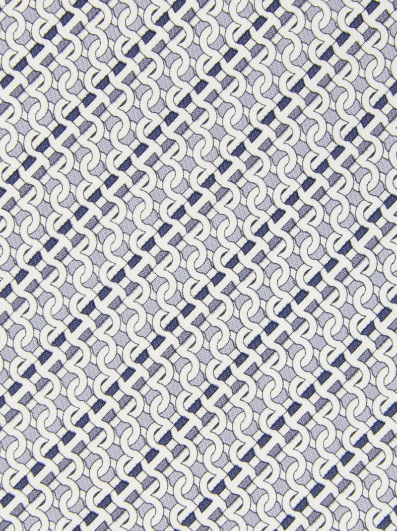 FERRAGAMO Printed silk tie with interlocking Gancini and regimental stripes outlook